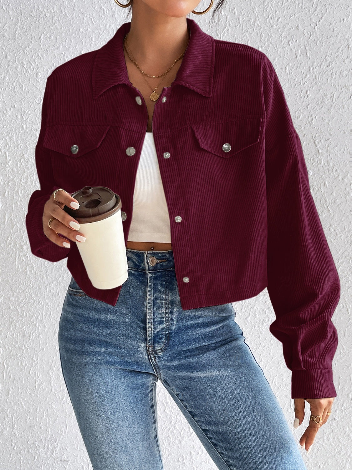 Honey Snap Down Long Sleeve Jacket - The Goddess Galleries