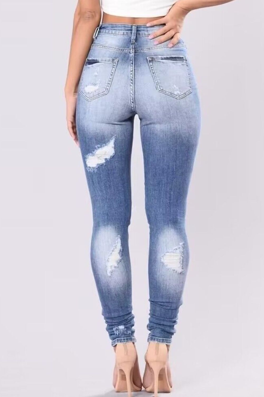 Full Size Distressed Skinny Jeans Plus Size - The Goddess Galleries
