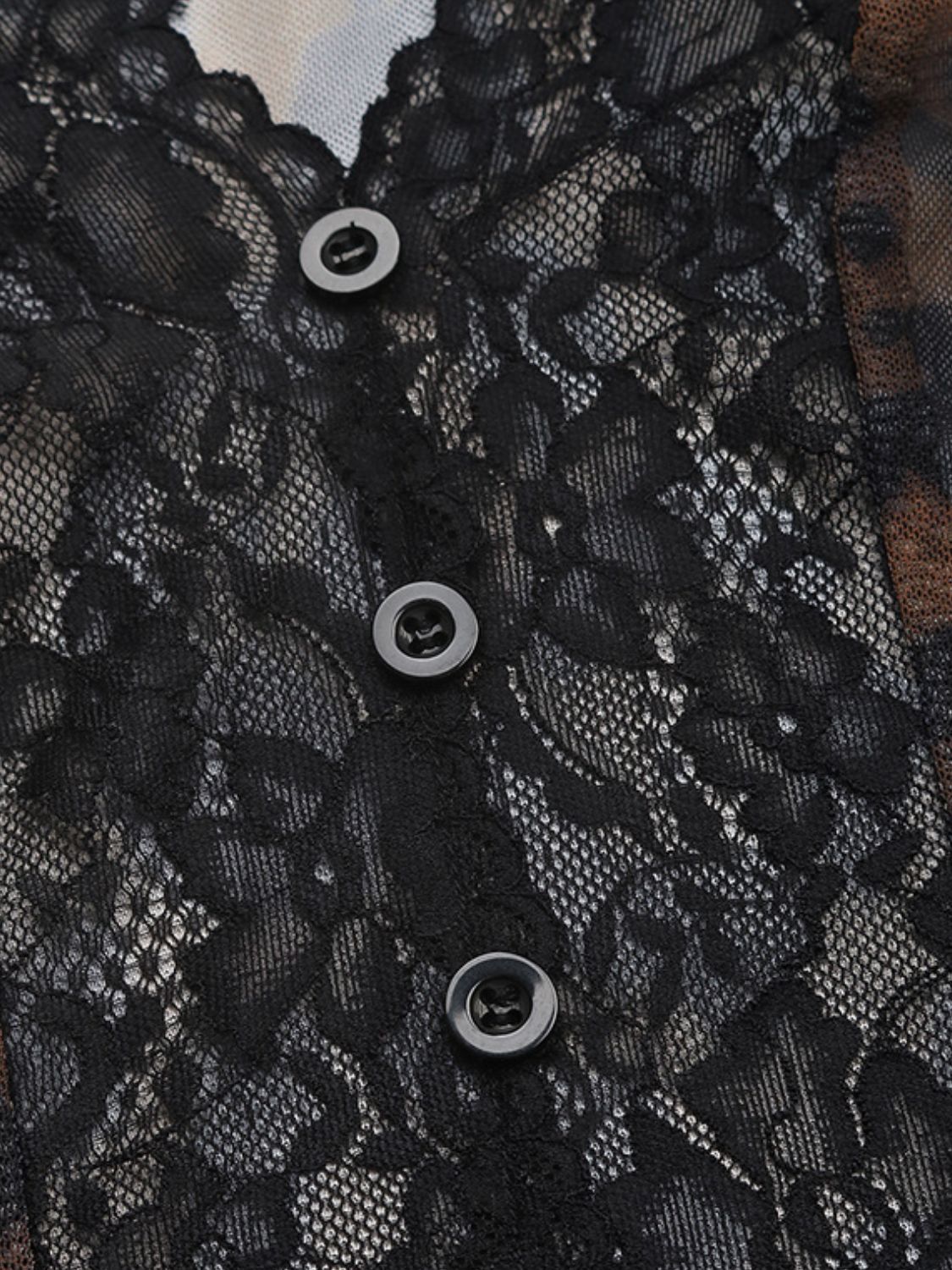 Perfee Leopard V-Neck Lace Bodysuit - The Goddess Galleries