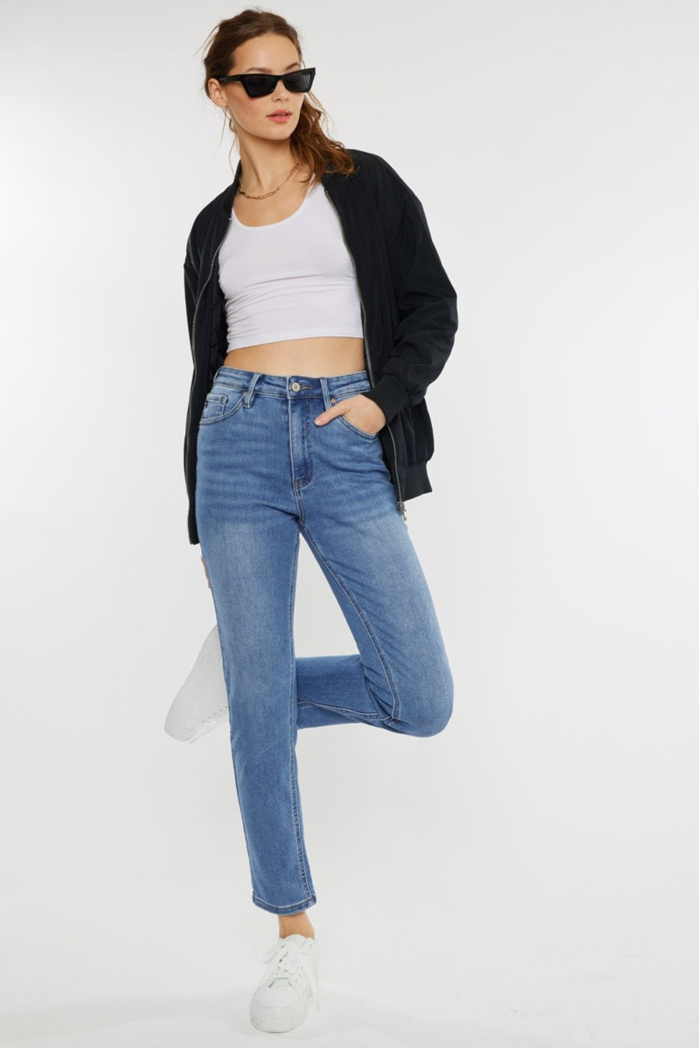 Kancan Full Size Cat's Whiskers High Waist Jeans - The Goddess Galleries
