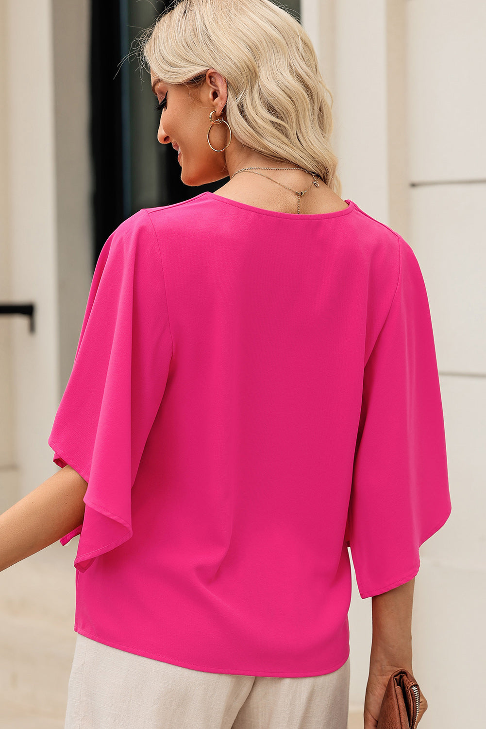 V-Neck Cloak Sleeve Blouse - The Goddess Galleries