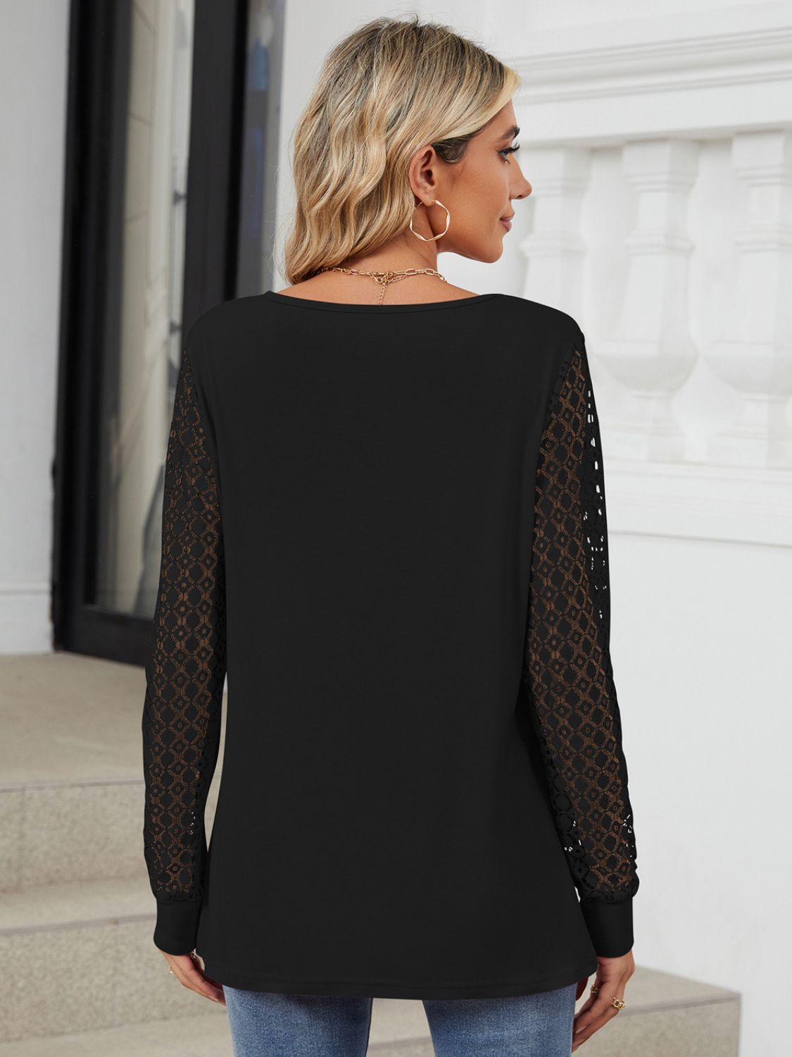 Cutout Round Neck Long Sleeve T-Shirt - The Goddess Galleries