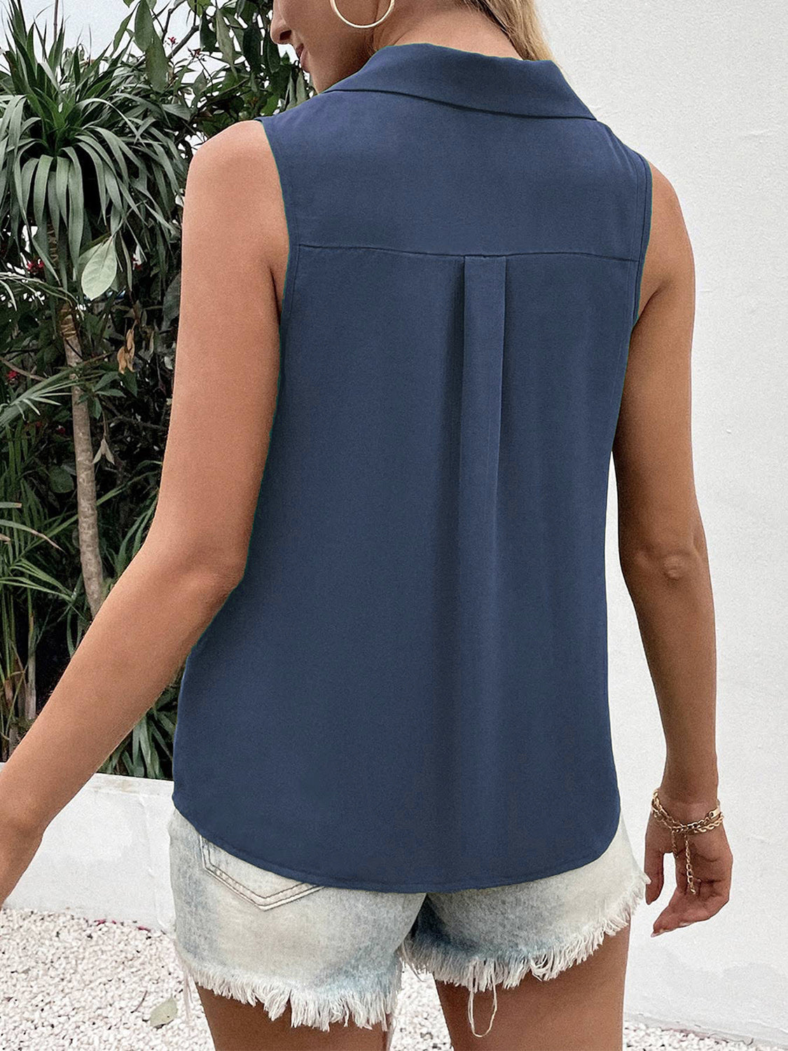 Full Size Johnny Collar Button Up Tank - The Goddess Galleries