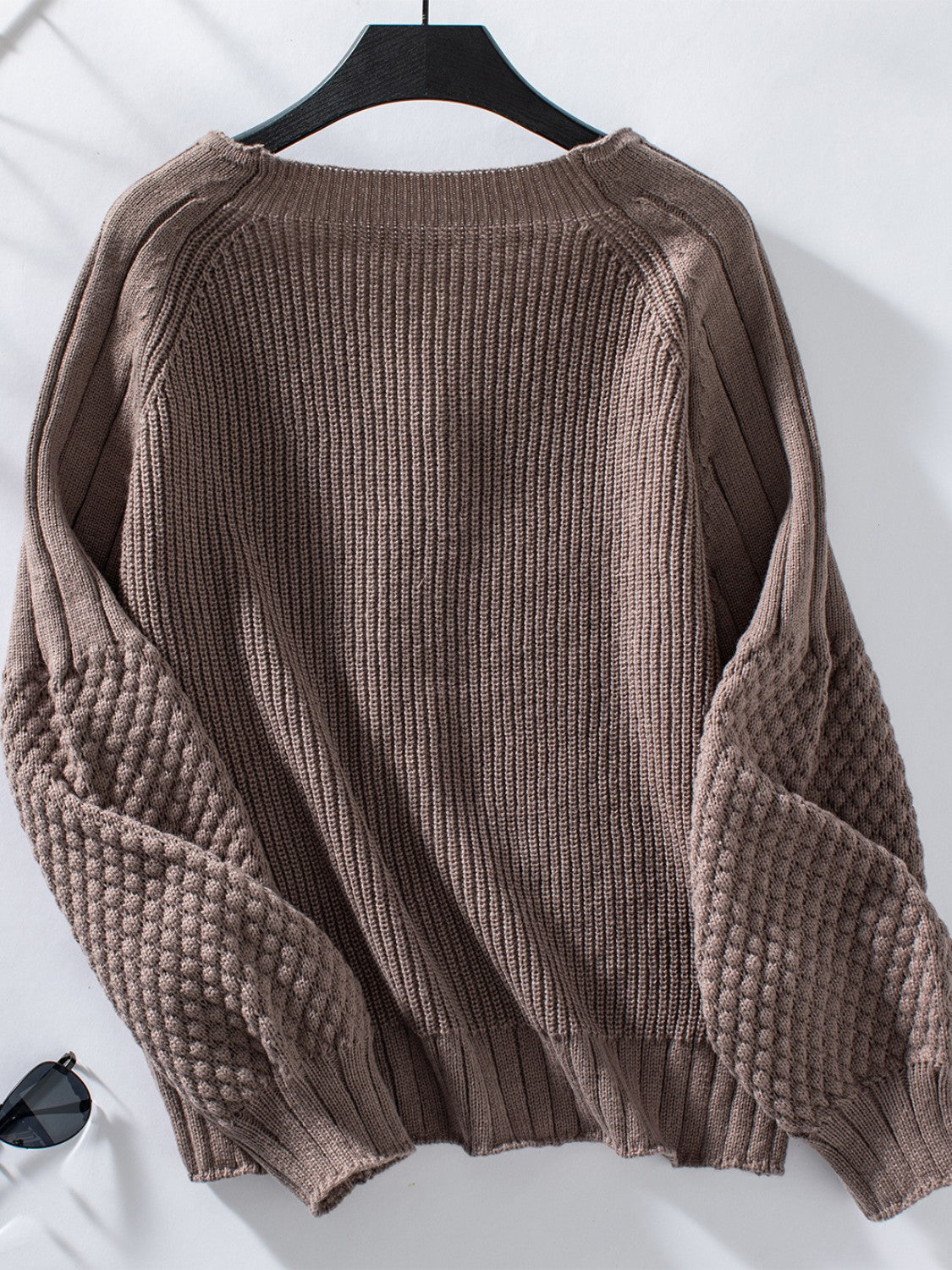 V-Neck Button Up Raglan Sleeve Cardigan - The Goddess Galleries