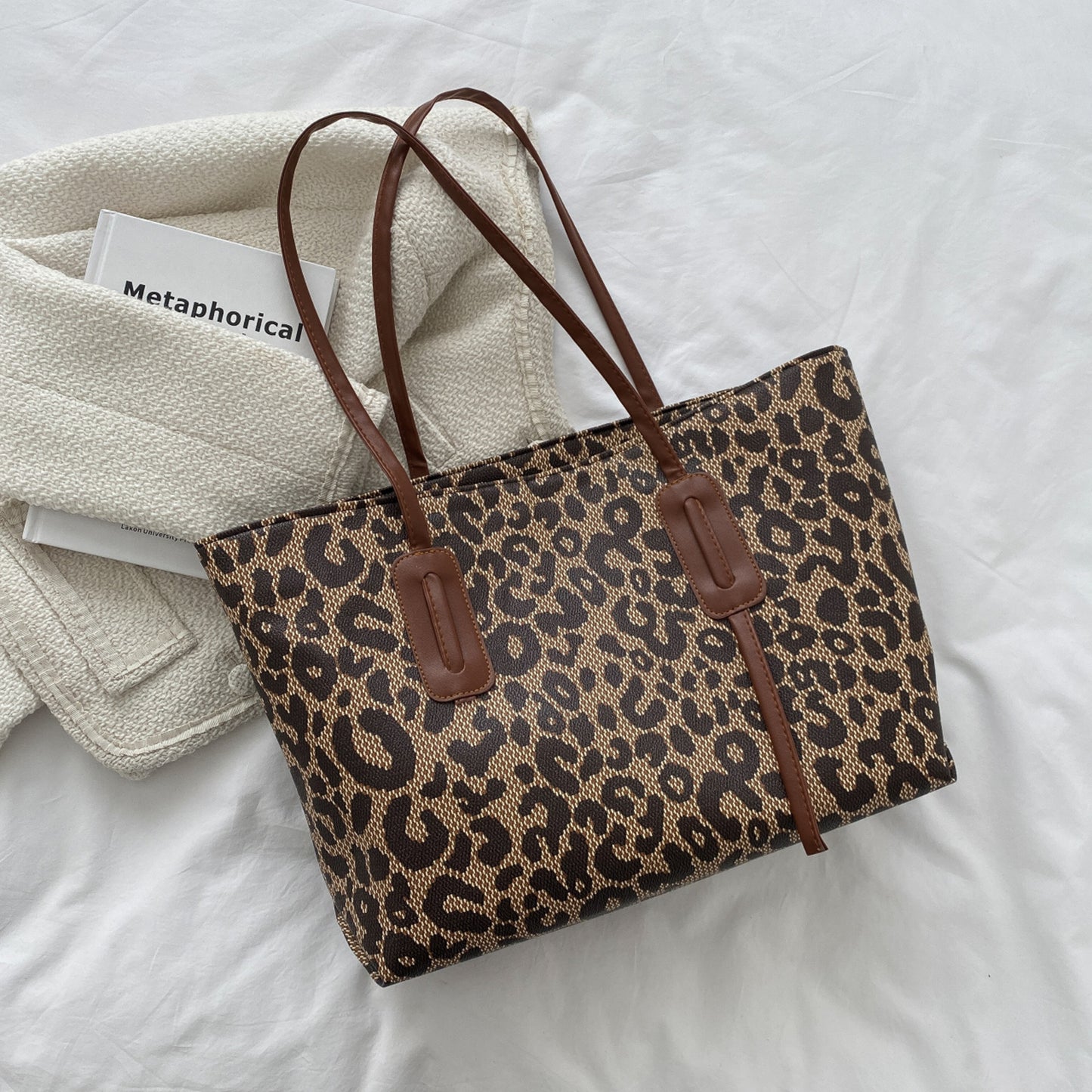 PU Leather Leopard Tote Bag - The Goddess Galleries