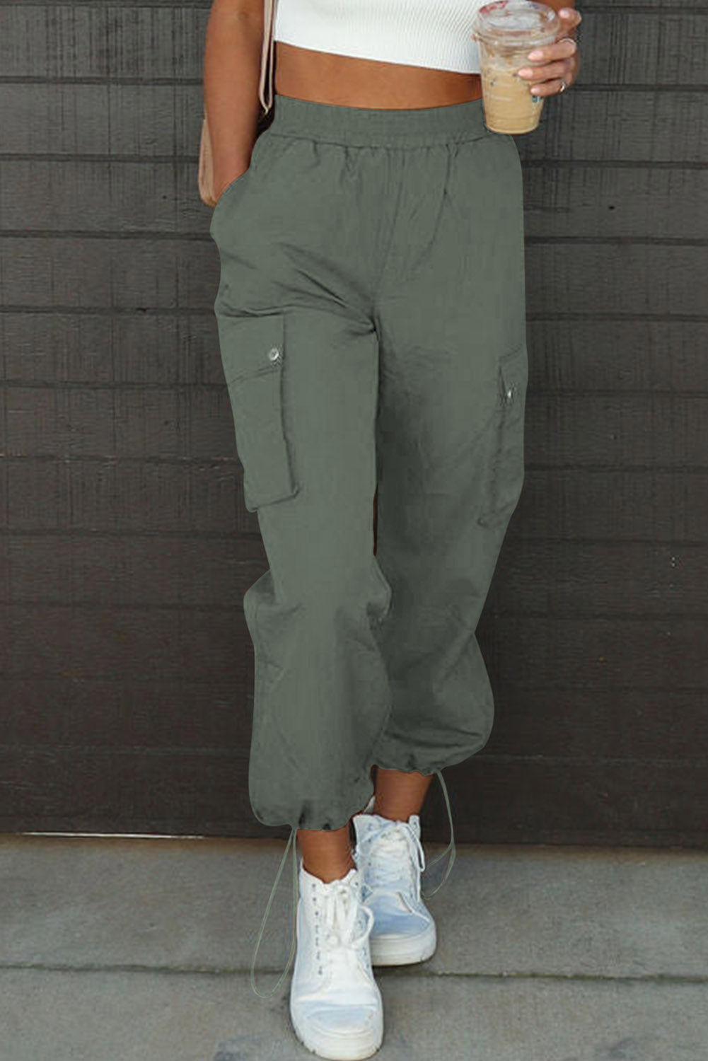 Drawstring Elastic Waist Pants with Pockets - The Goddess Galleries