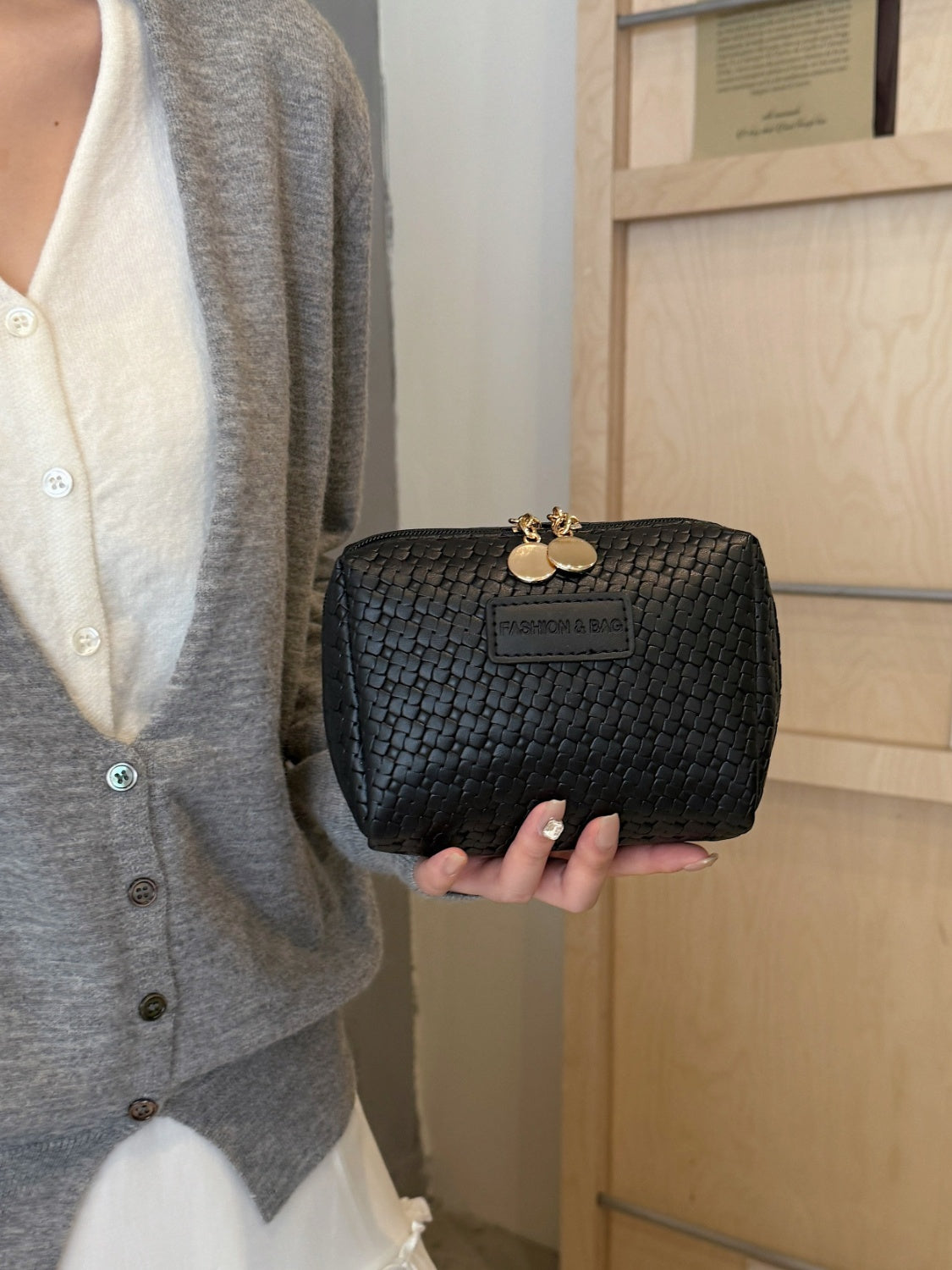 PU Leather Woven Clutch - The Goddess Galleries