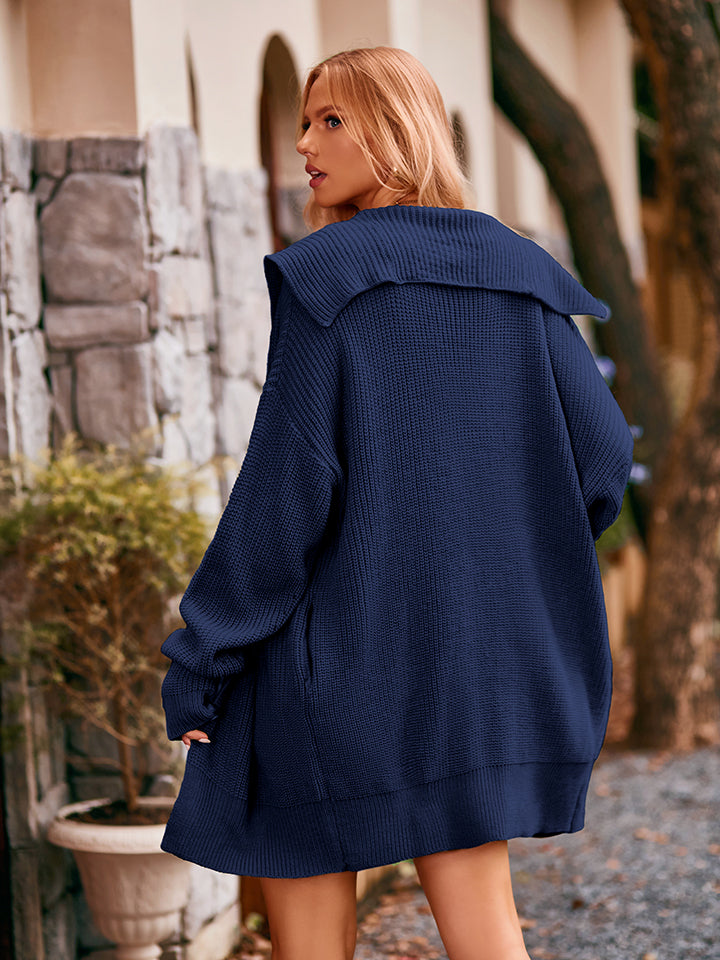 Dropped Shoulder Long Sleeve Cardigan - The Goddess Galleries