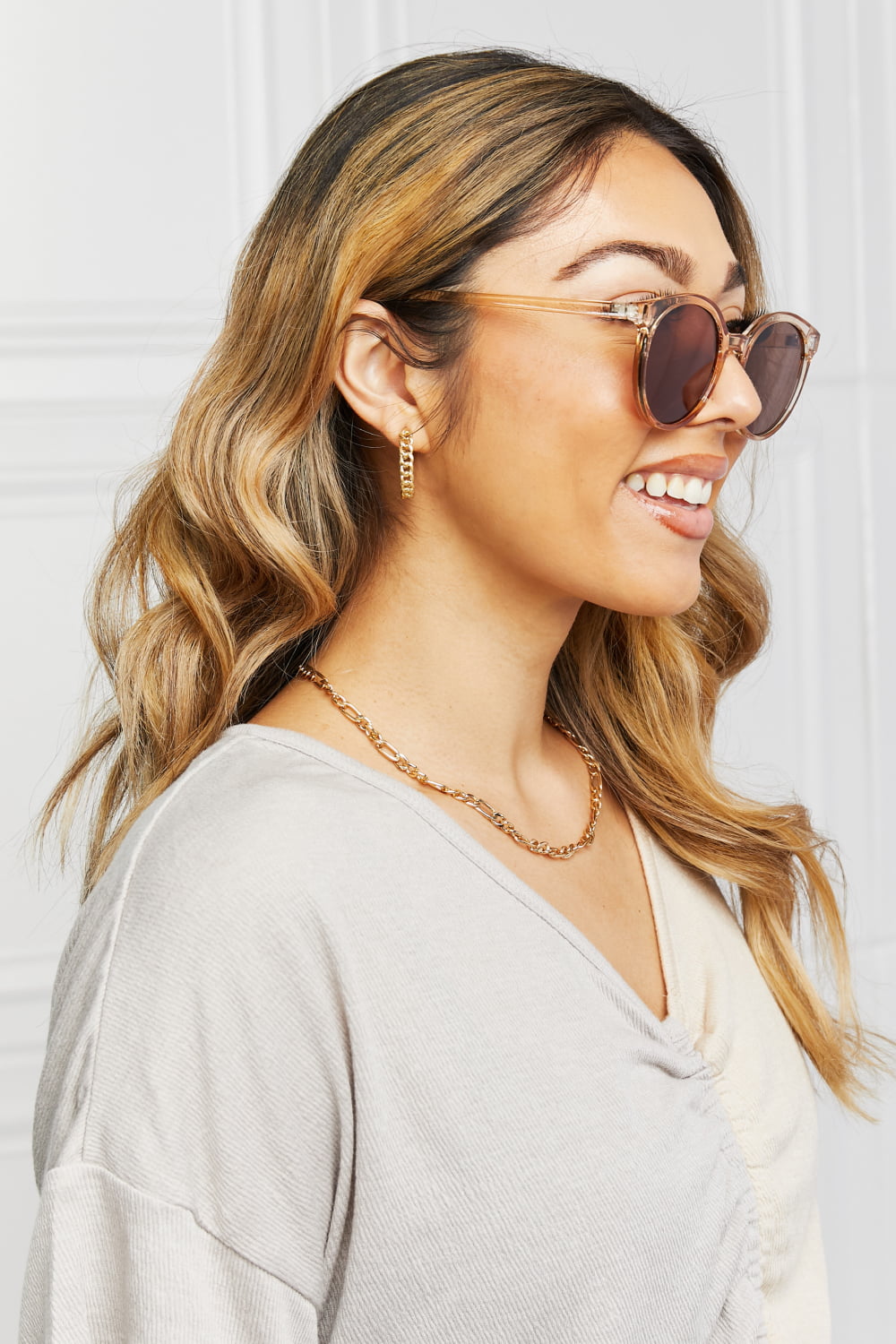 Round Full Rim Polycarbonate Frame Sunglasses - The Goddess Galleries