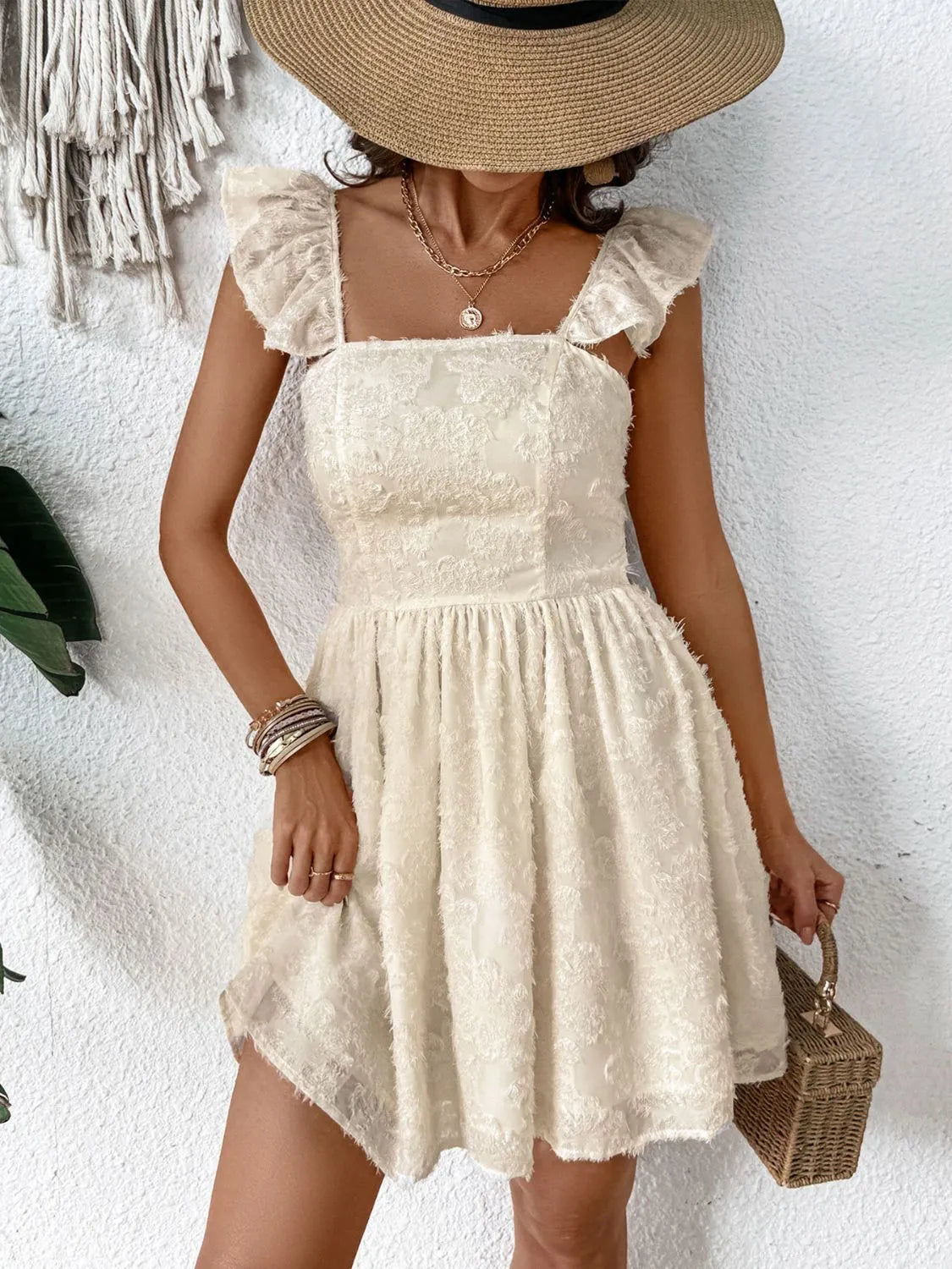 Cutout Cap Sleeve Mini Cami Dress - The Goddess Galleries