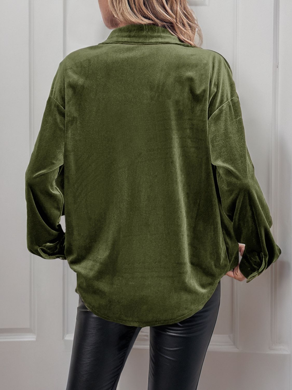 Perfee Button Up Long Sleeve Shirt - The Goddess Galleries