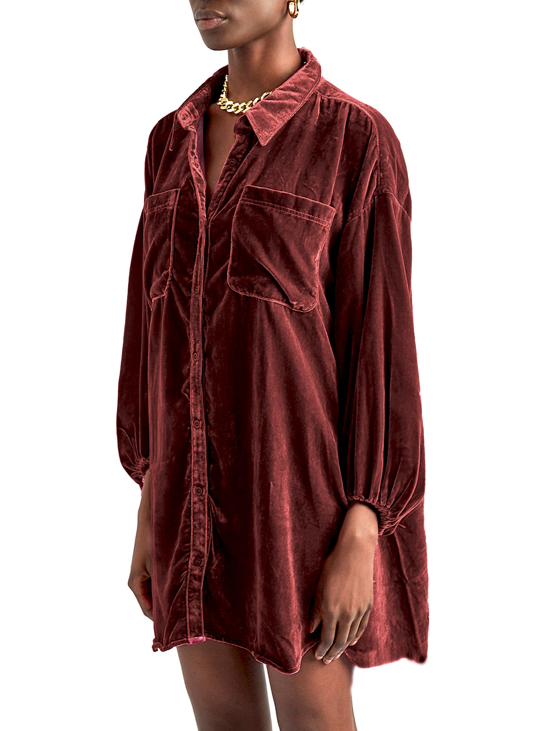 Collared Neck Button Down Long Sleeve Shirt - The Goddess Galleries