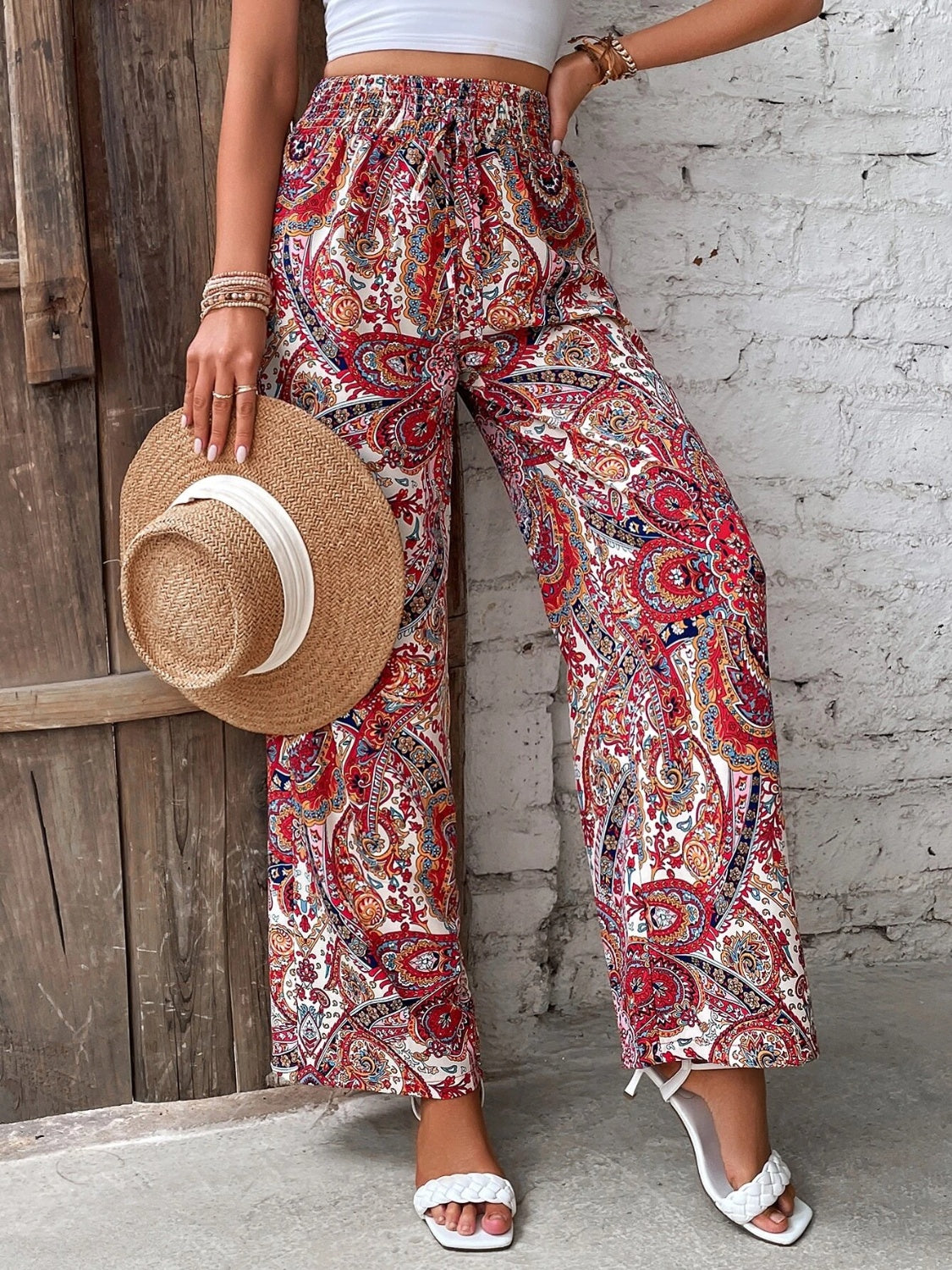 Printed Wide Leg Pants - The Goddess Galleries