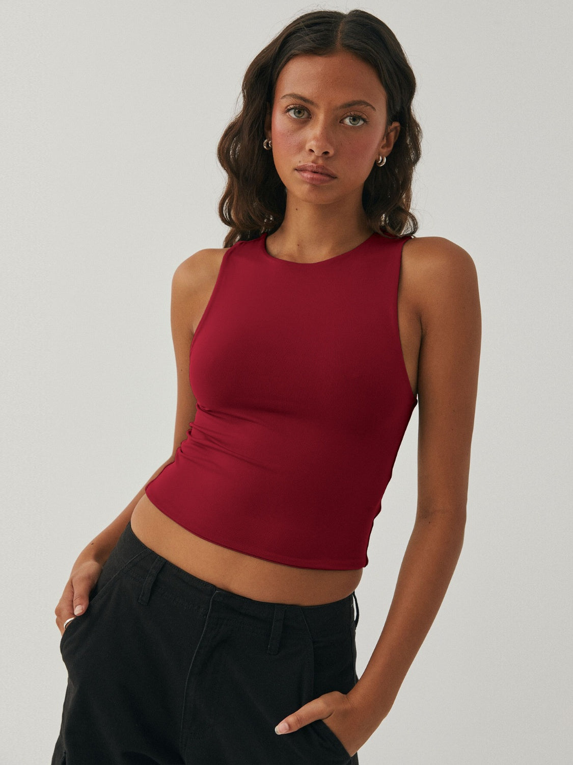 Round Neck Cropped Tank - The Goddess Galleries
