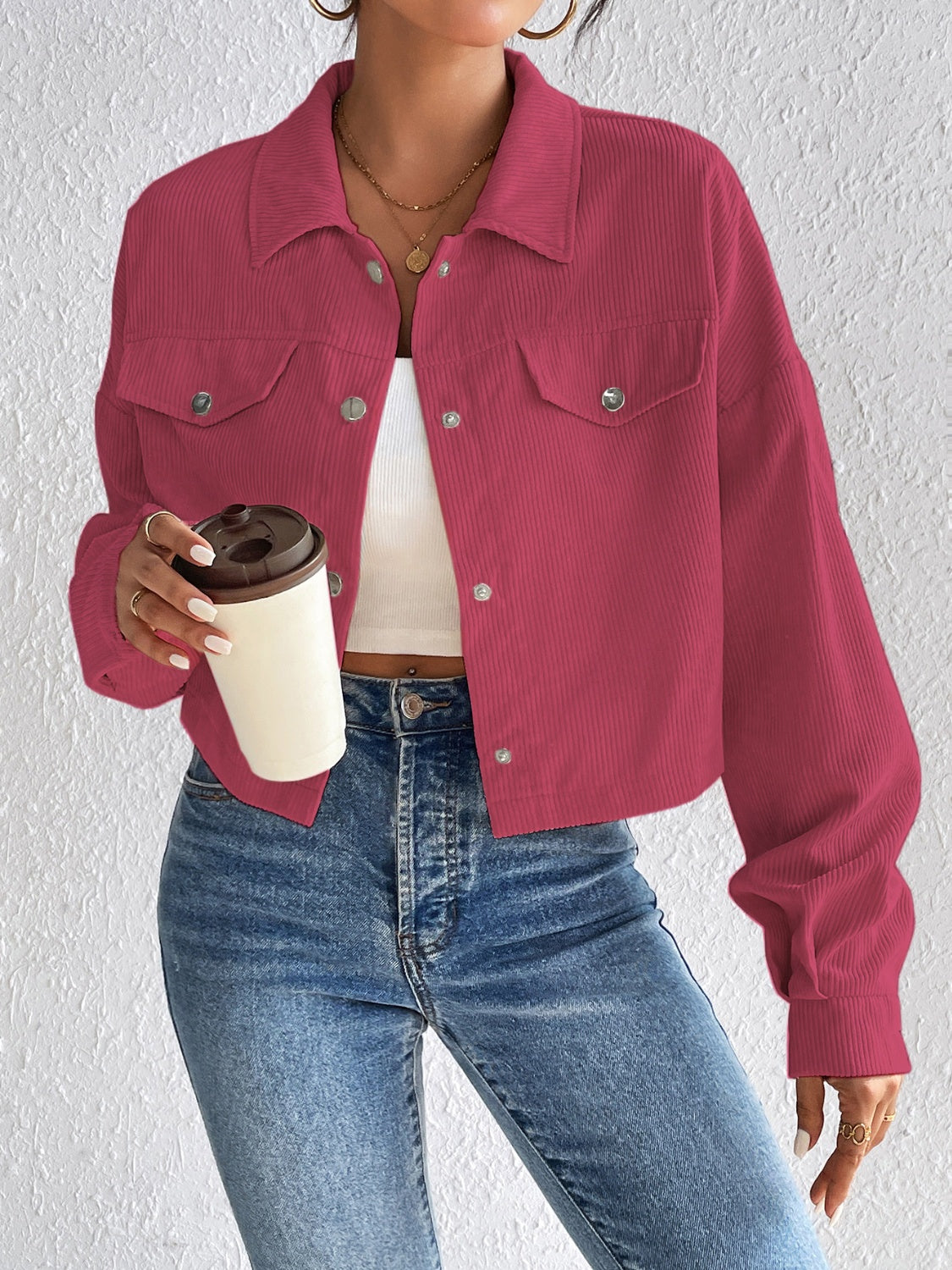 Honey Snap Down Long Sleeve Jacket - The Goddess Galleries