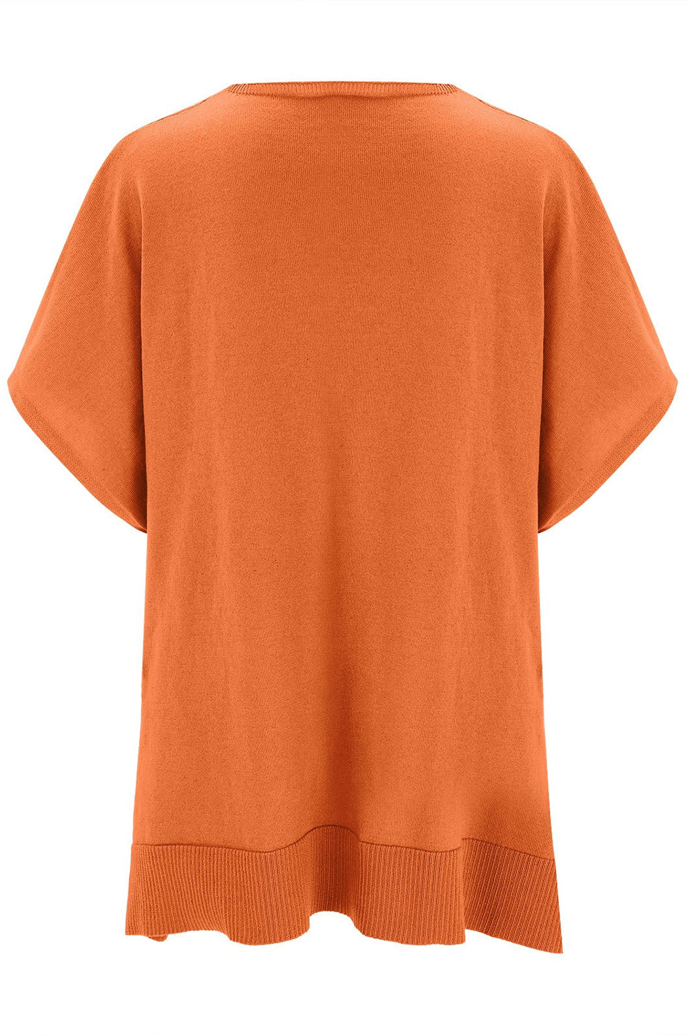 Slit V-Neck Half Sleeve Knit Top - The Goddess Galleries