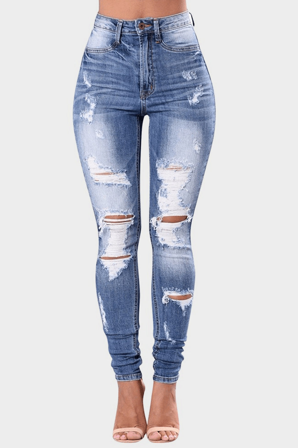 Full Size Distressed Skinny Jeans Plus Size - The Goddess Galleries
