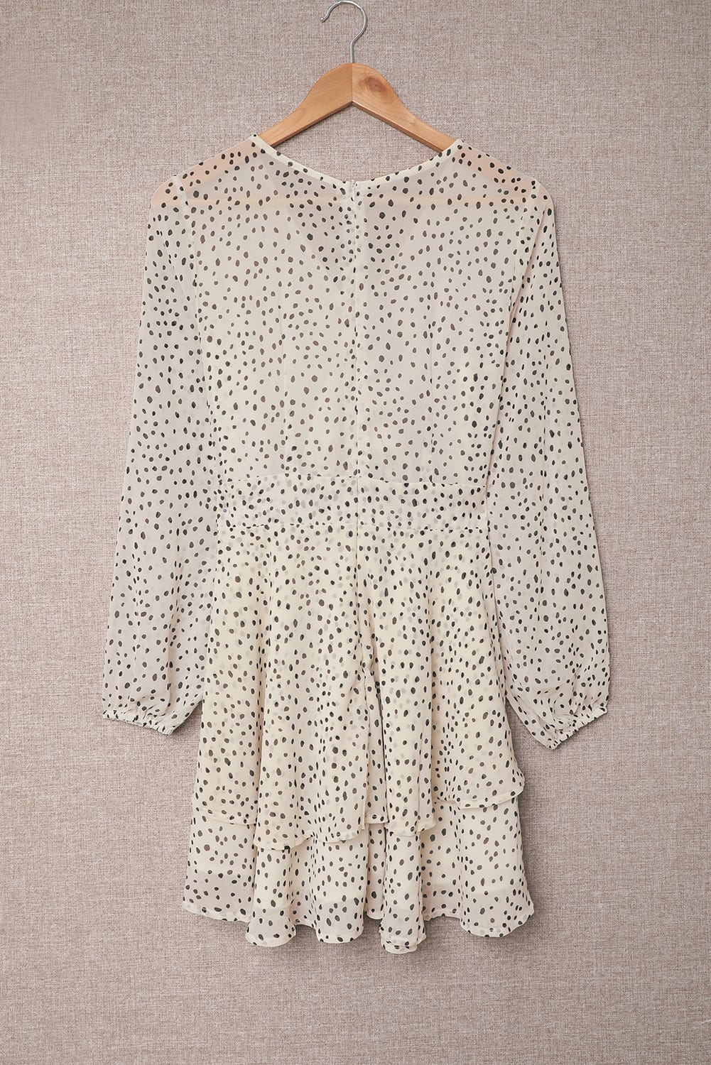 Tied Polka Dot Balloon Sleeve Layered Dress - The Goddess Galleries