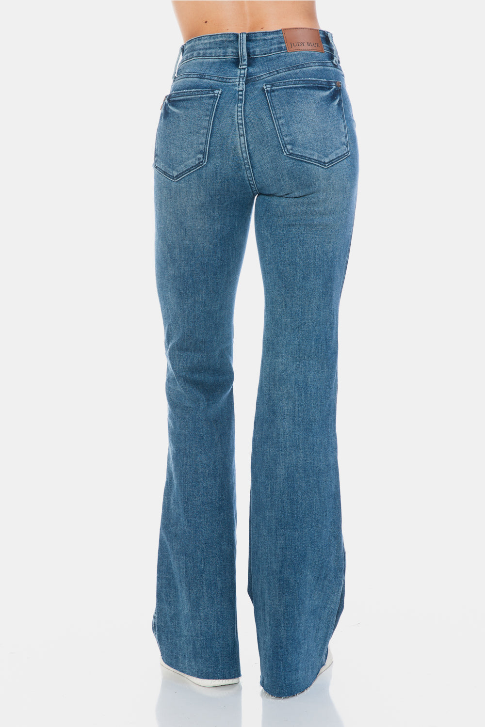 Judy Blue Full Size Tummy Control Cut Hem Flare Jeans - The Goddess Galleries