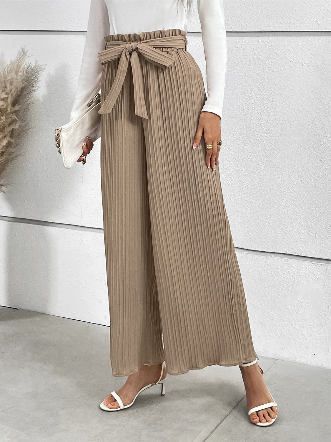 Honey Tied Wide Leg Long Pants - The Goddess Galleries