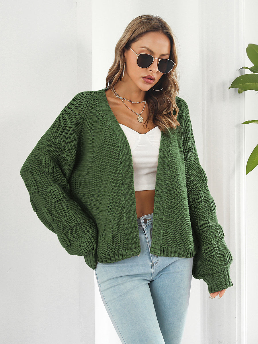 Open Front Ribbed Trim Cardigan - The Goddess Galleries