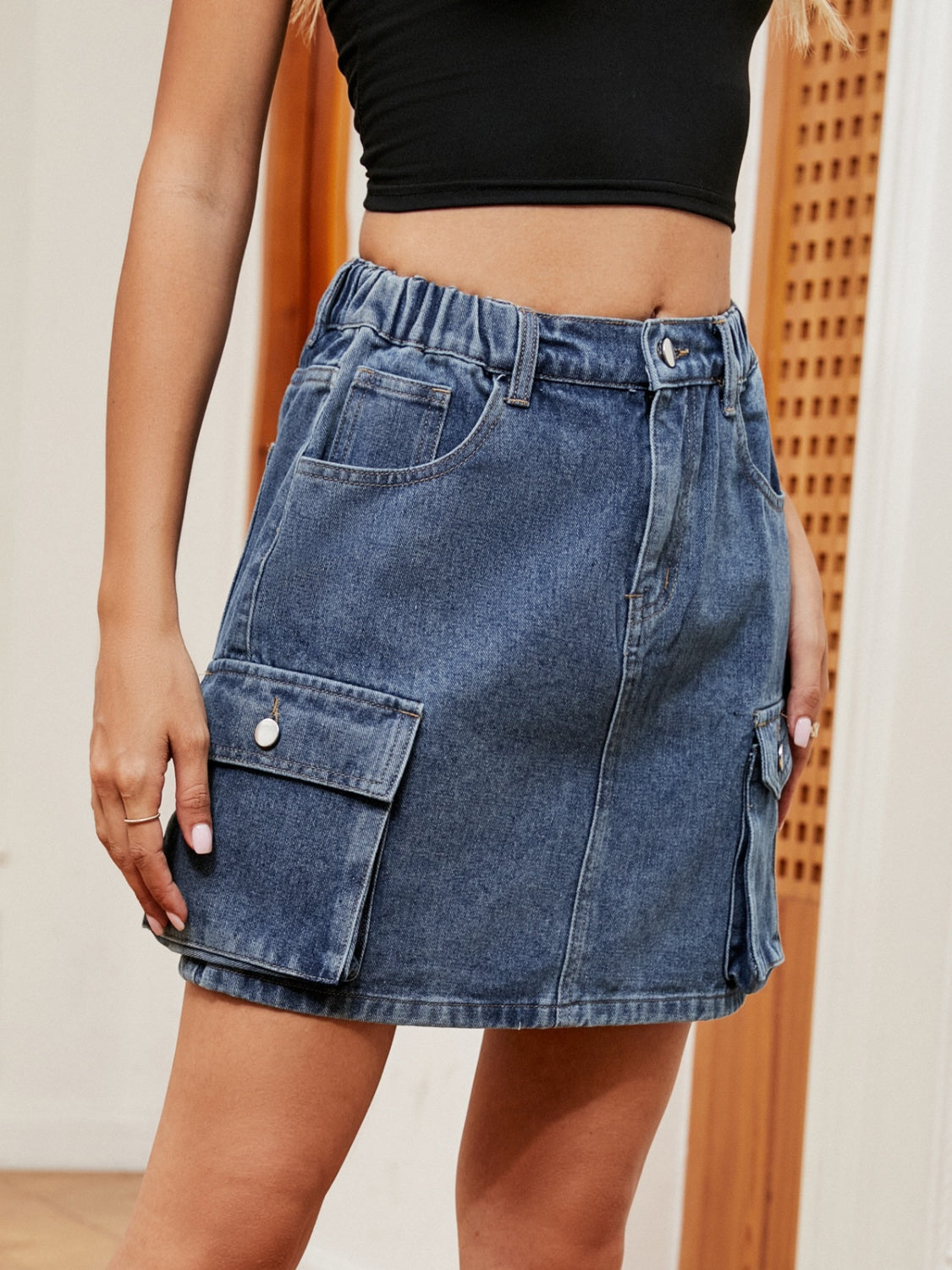 High Waist Denim Skirt - The Goddess Galleries