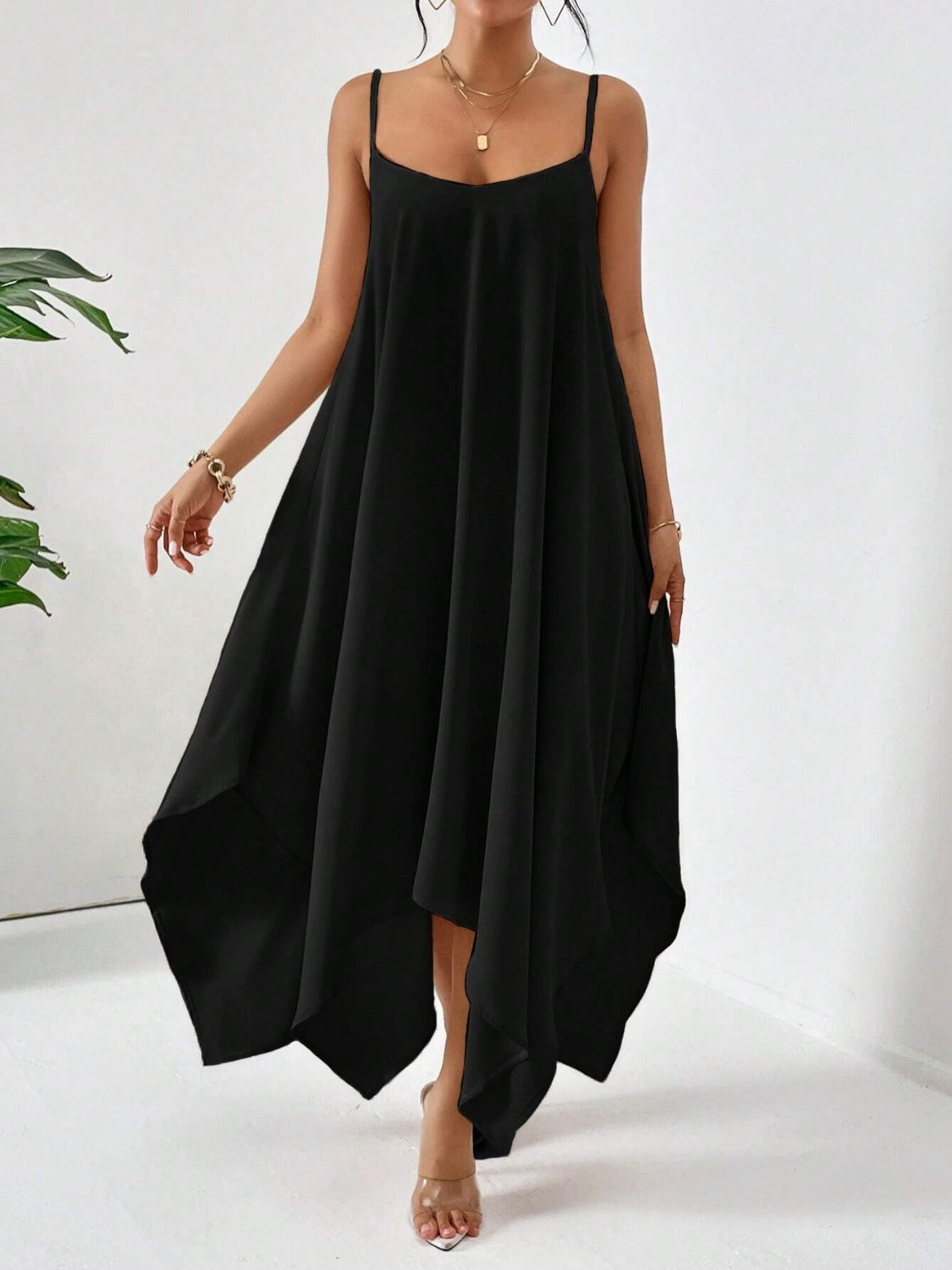 Scoop Neck Midi Cami Dress - The Goddess Galleries