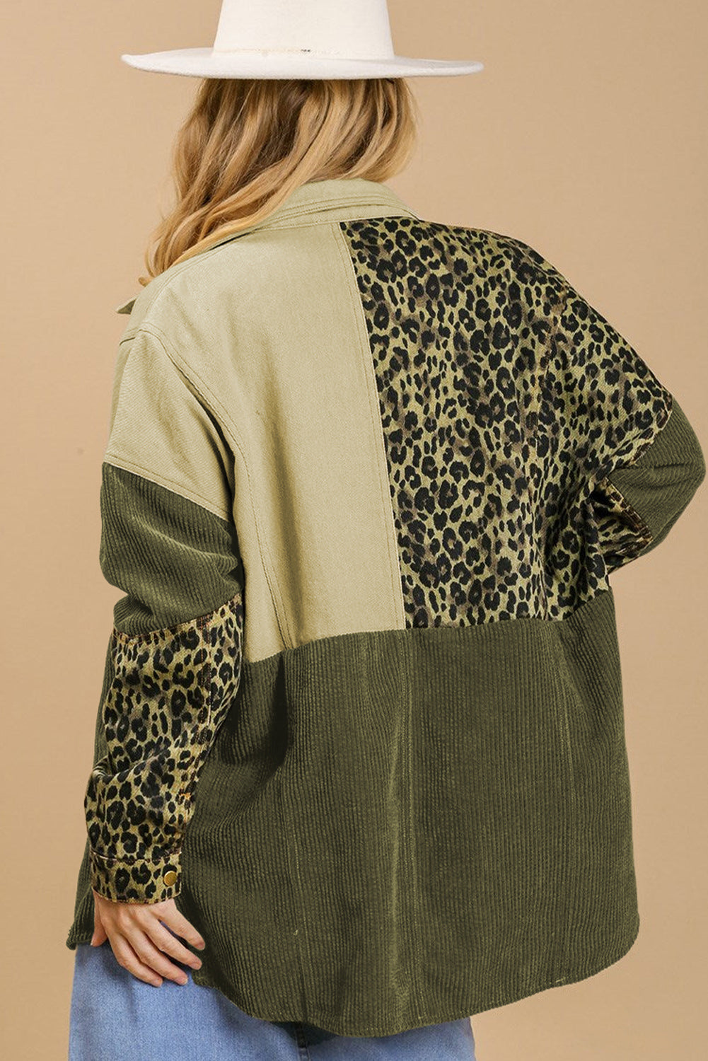 High-Low Leopard Snap Down Shacket - The Goddess Galleries