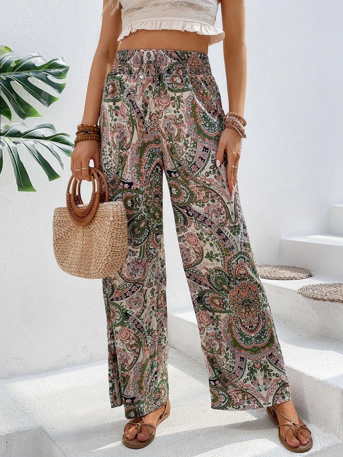 Printed Wide Leg Pants - The Goddess Galleries
