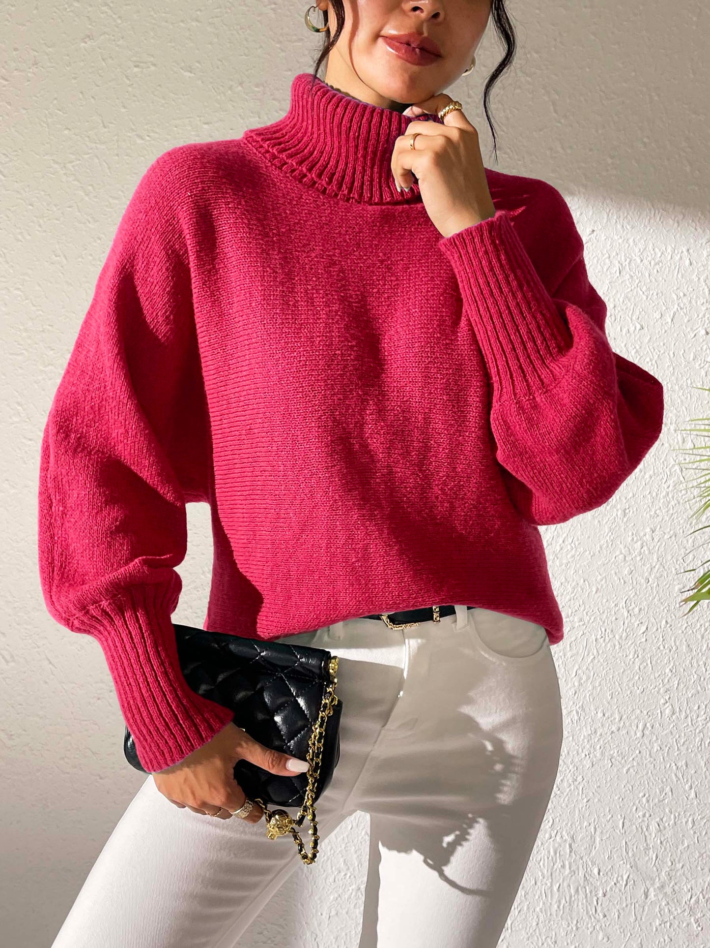 Turtleneck Long Sleeve Sweater - The Goddess Galleries