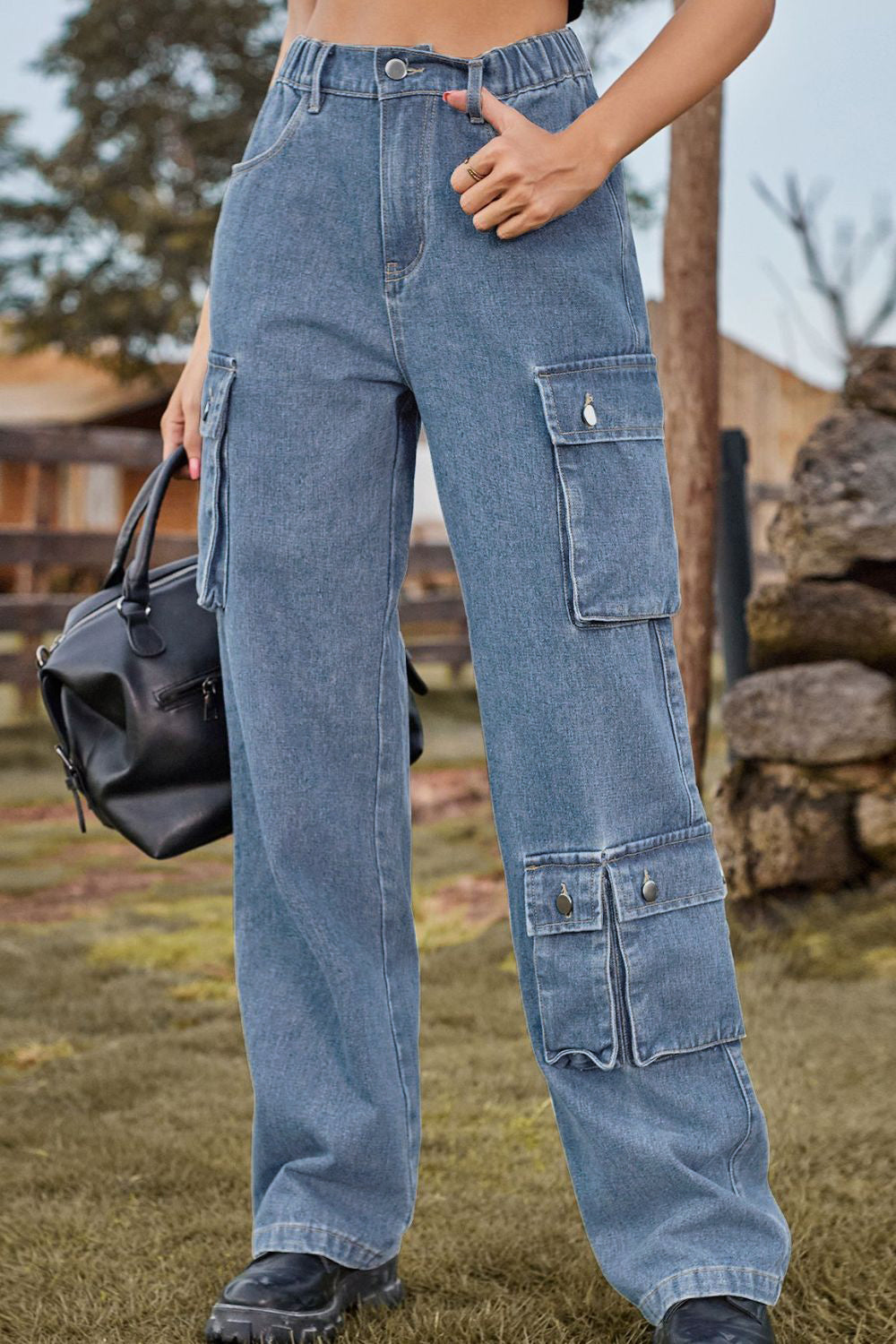 Loose Fit Long Jeans with Pockets - The Goddess Galleries