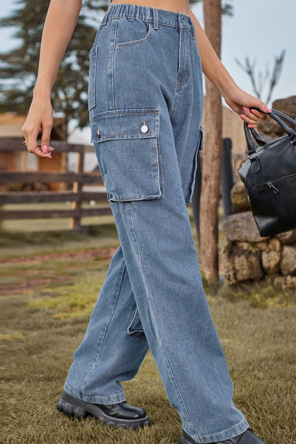 Loose Fit Long Jeans with Pockets - The Goddess Galleries