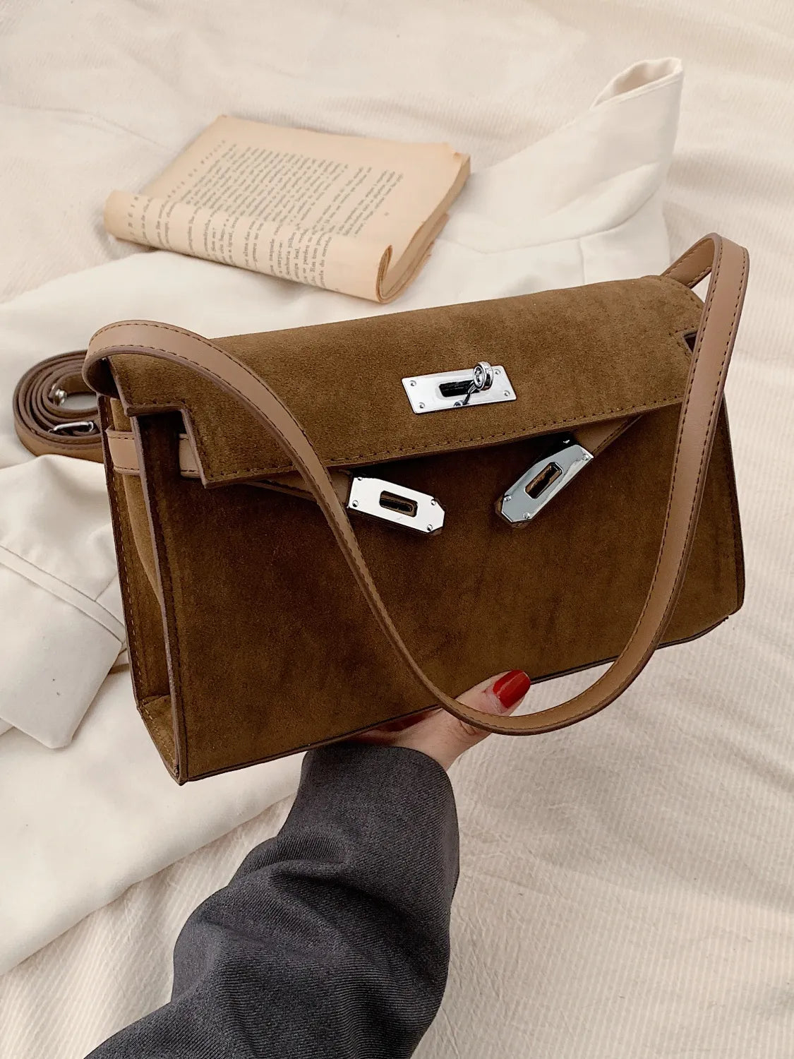 Solid Color Polyester Shoulder Bag - The Goddess Galleries