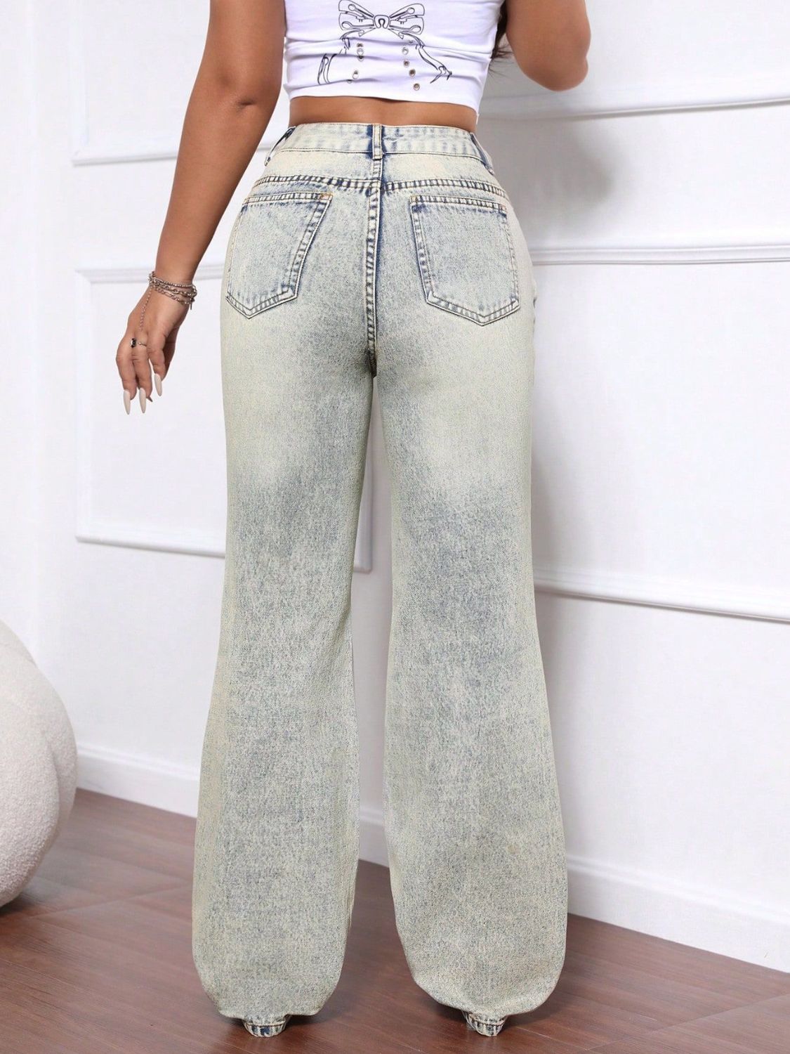 Distressed High Waist Jeans - The Goddess Galleries