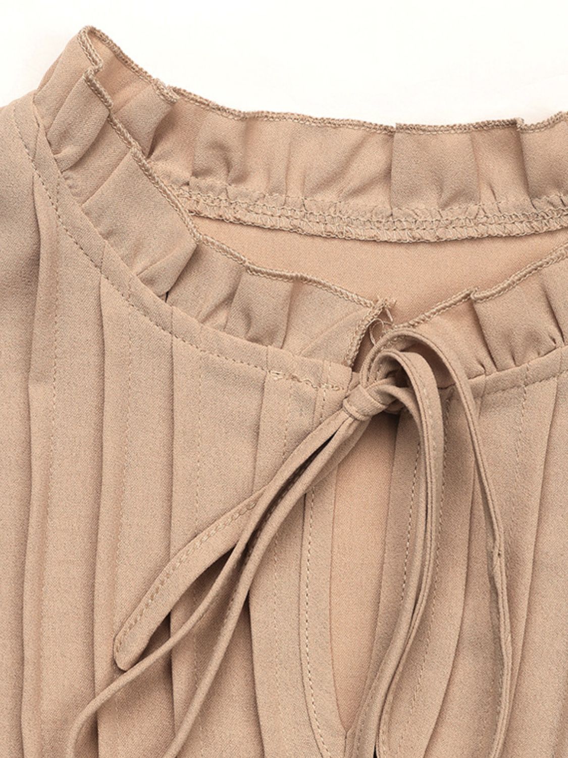 Perfee Frill Tie Neck Long Sleeve Blouse - The Goddess Galleries