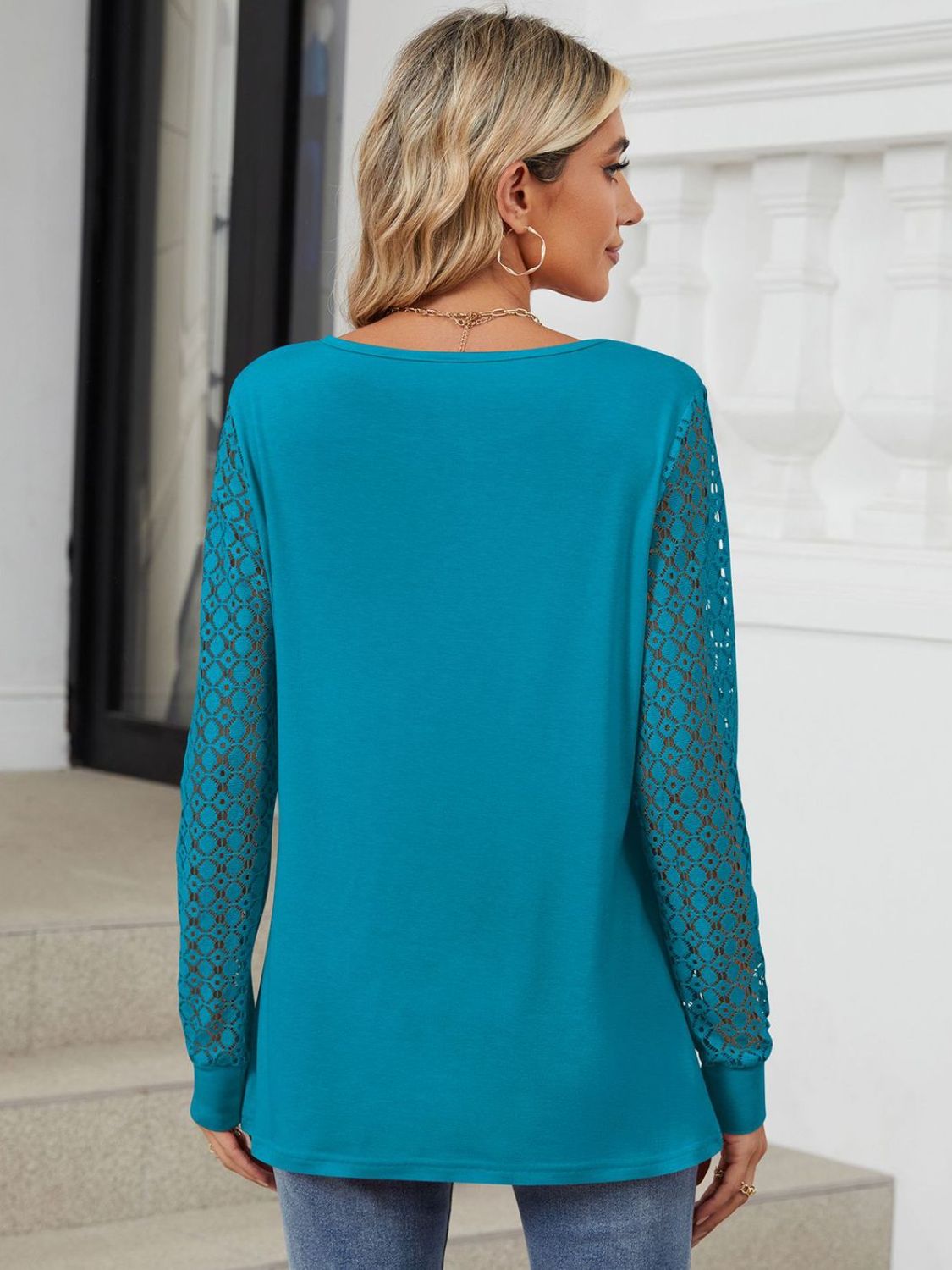 Cutout Round Neck Long Sleeve T-Shirt - The Goddess Galleries