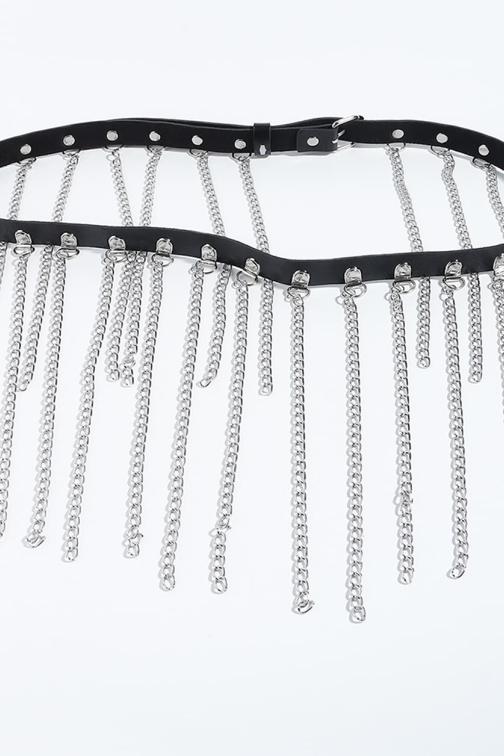 Fringed Chain PU Leather Belt - The Goddess Galleries