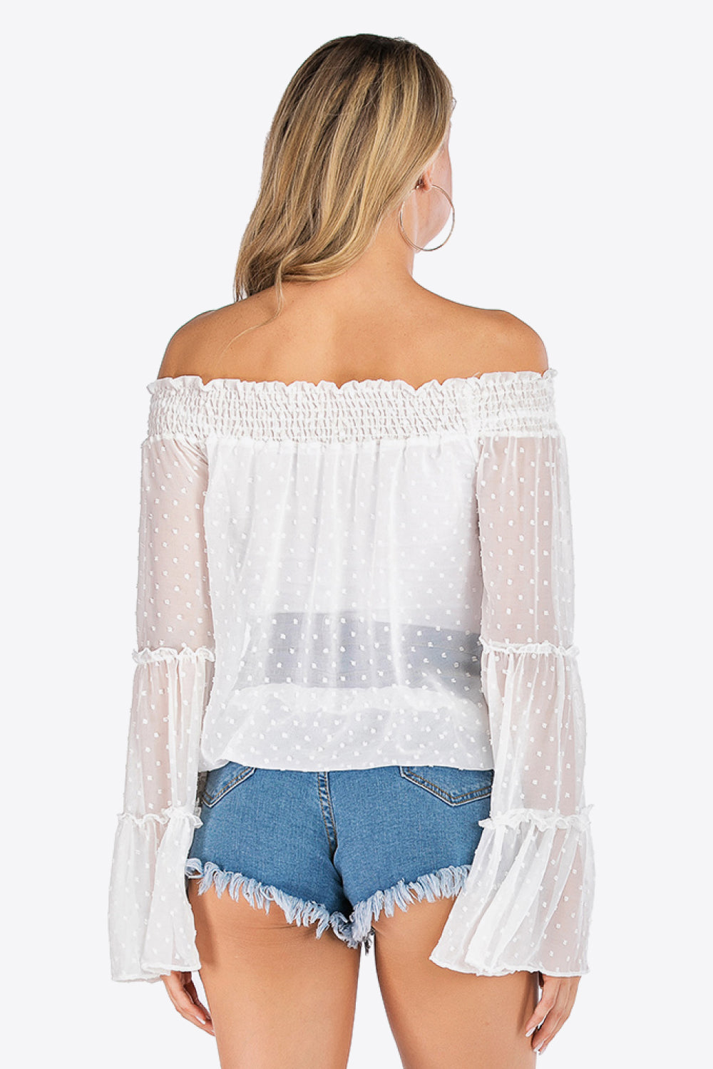 Swiss Dot Off-Shoulder Blouse - The Goddess Galleries