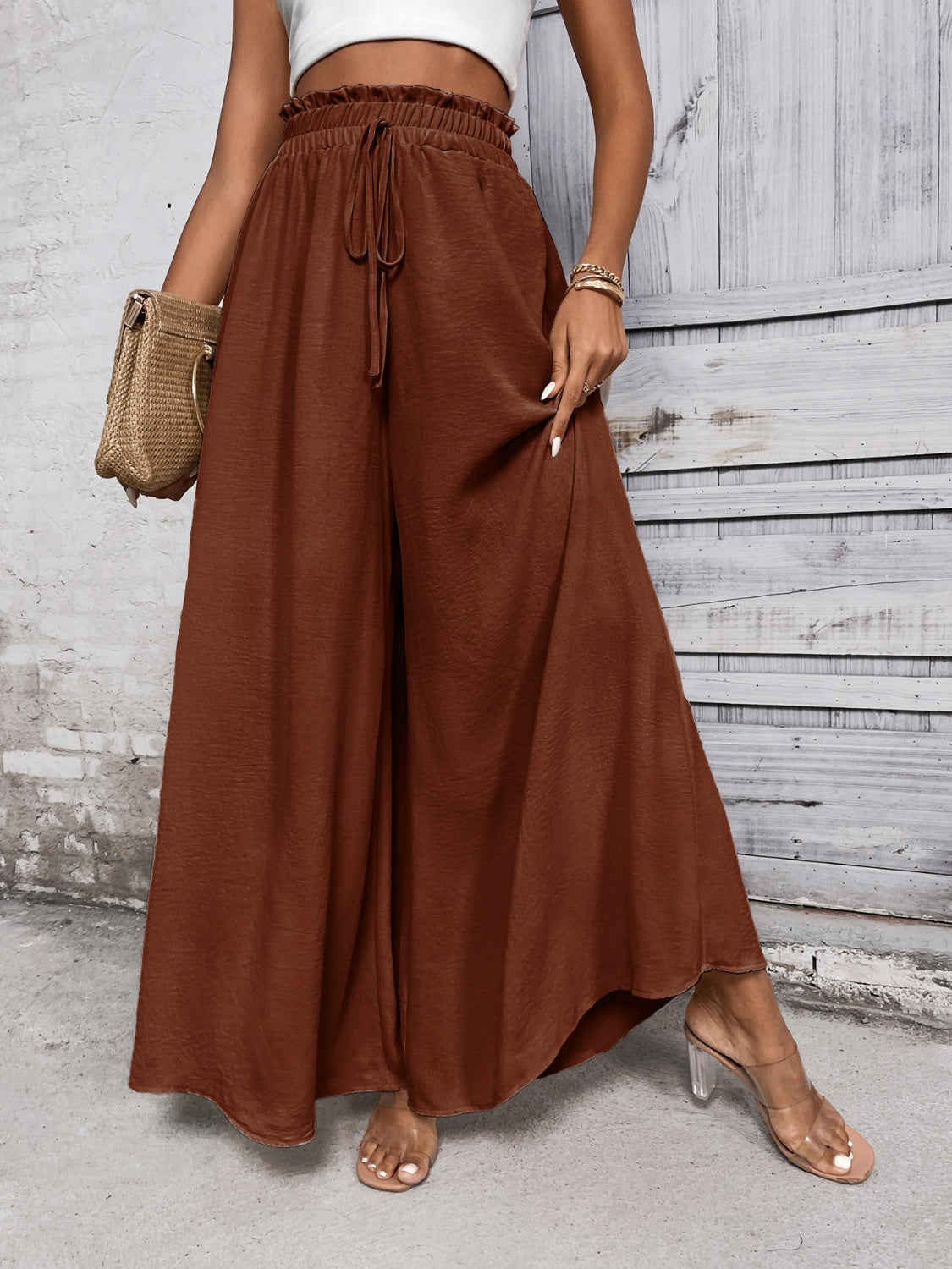 Honey Tied High Waist Wide Leg Pants - The Goddess Galleries