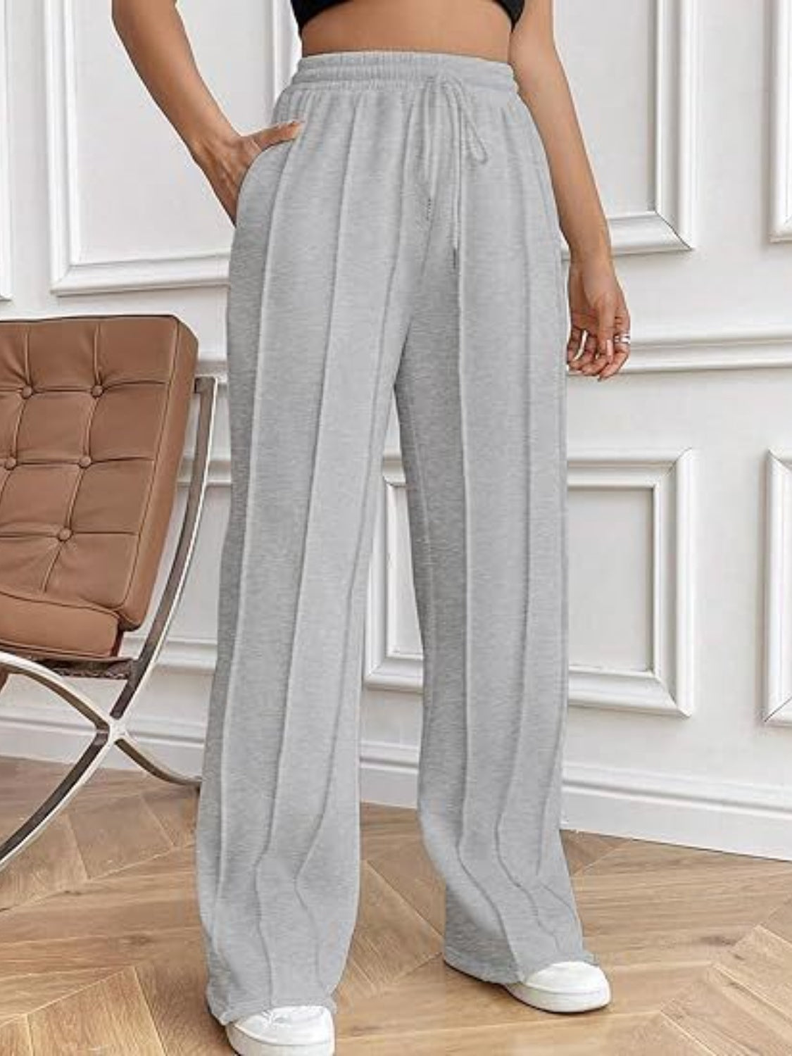 Drawstring Wide Leg Pants with Pockets - The Goddess Galleries