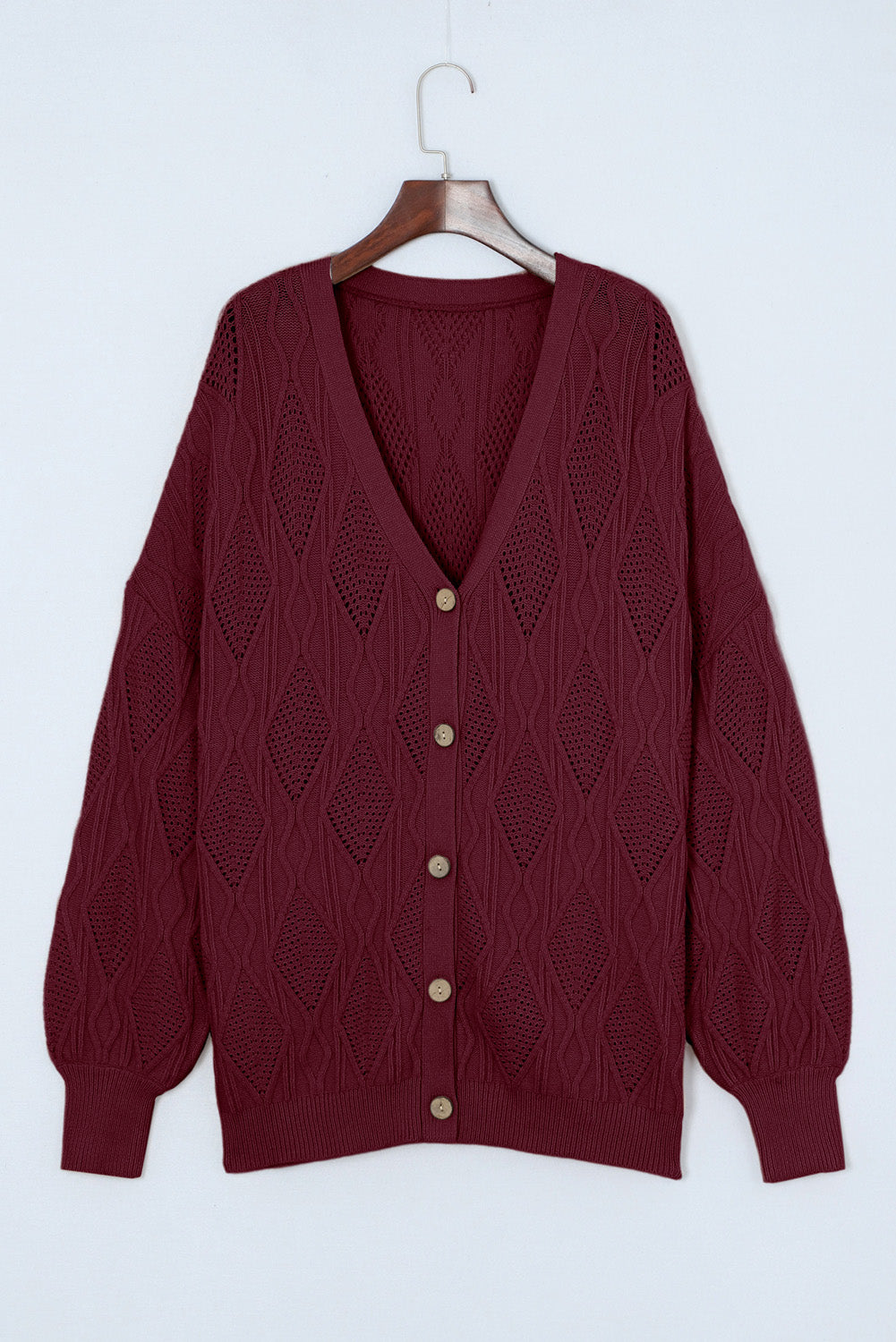 Plus Size Cable-Knit Button Up Sweater - The Goddess Galleries