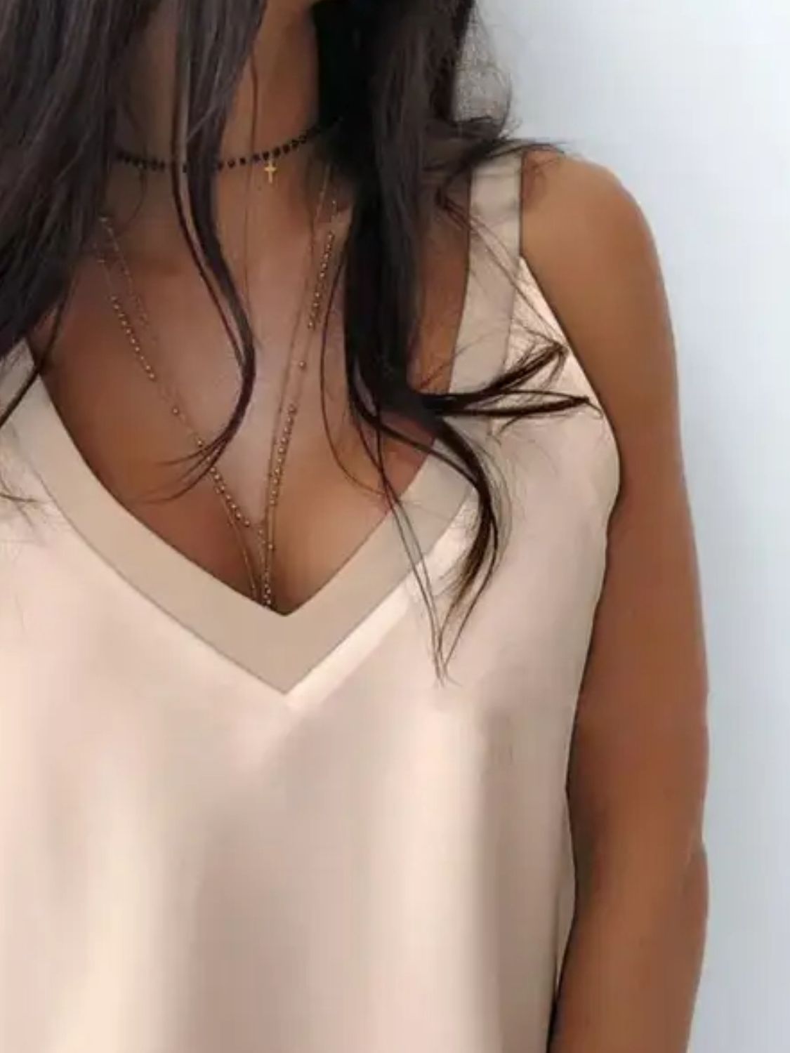 V-Neck Wide Strap Cami - The Goddess Galleries