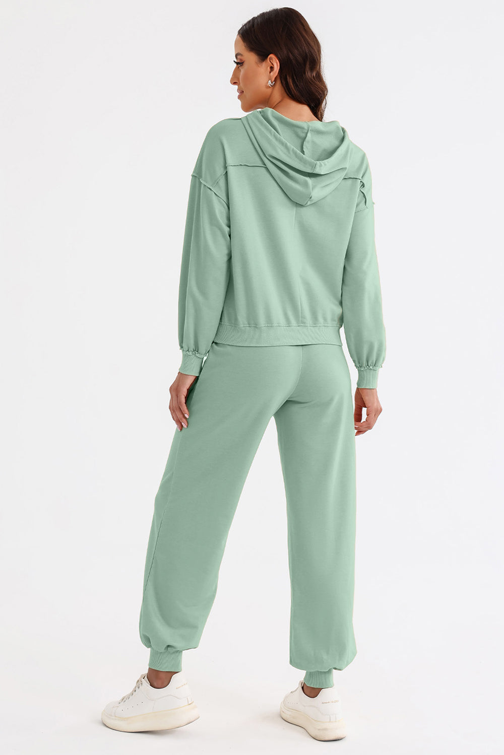 Cutout Drawstring Hoodie and Joggers Active Set - The Goddess Galleries