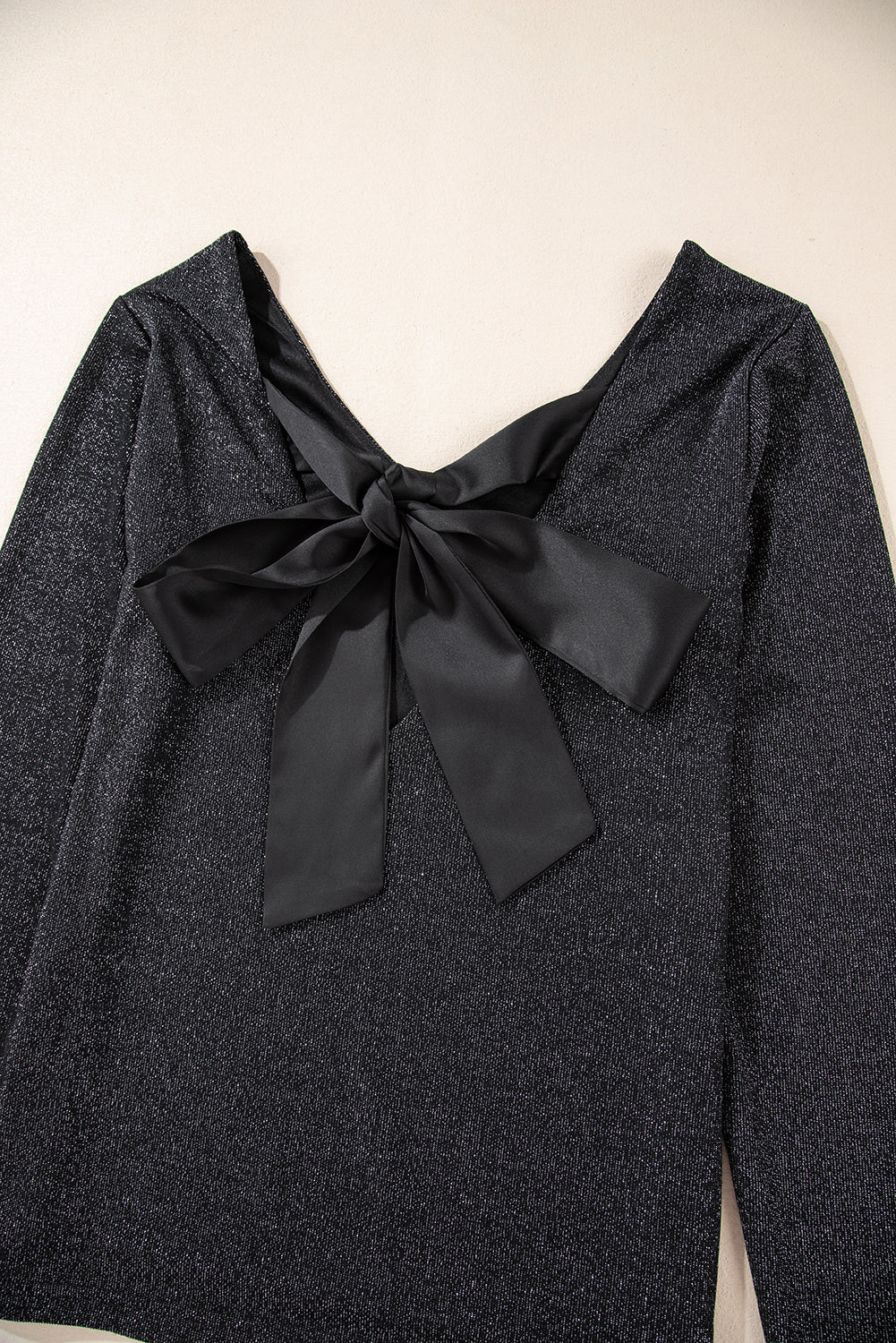Bowknot V-Neck Long Sleeve Blouse - The Goddess Galleries