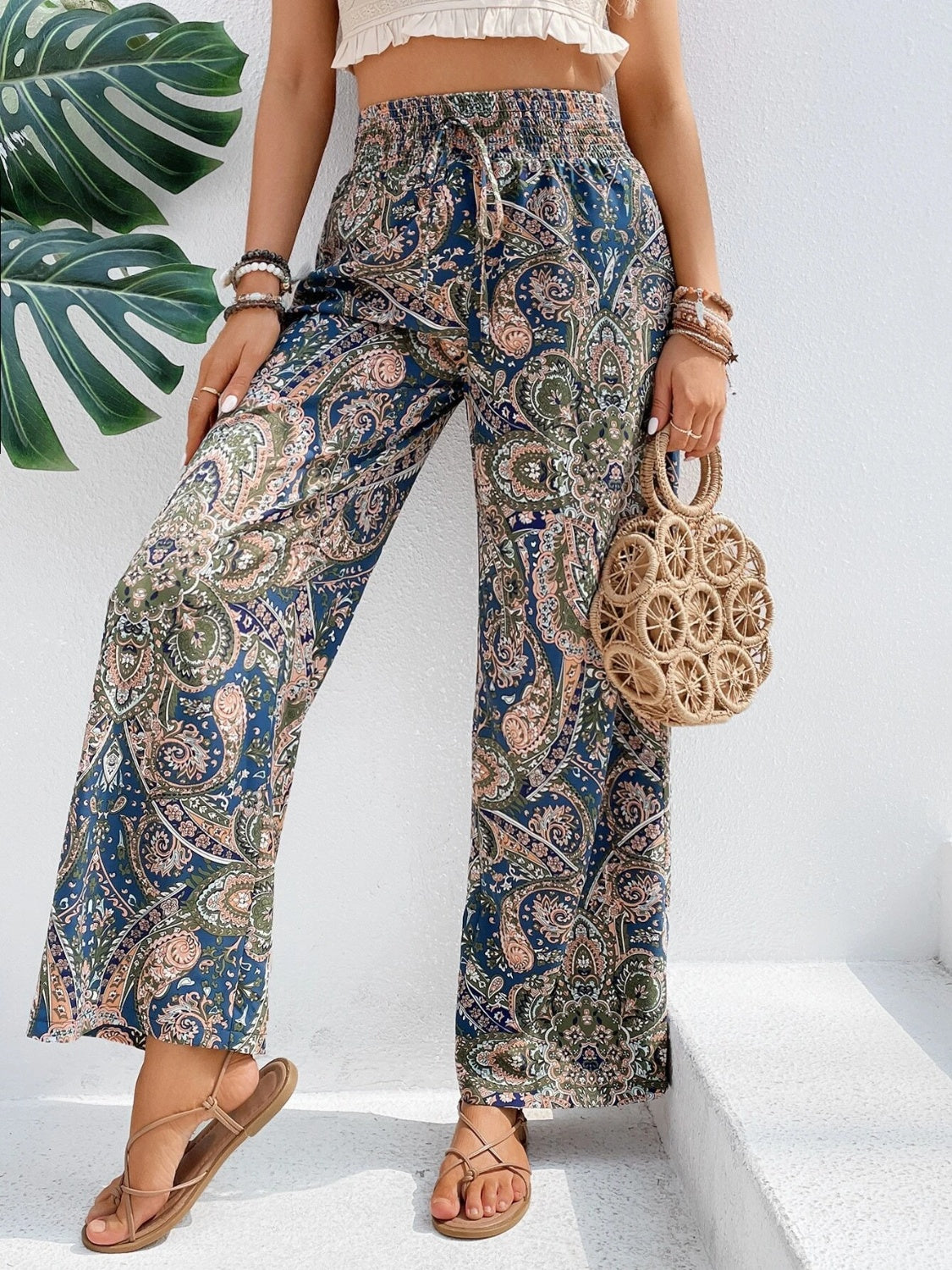 Printed Wide Leg Pants - The Goddess Galleries