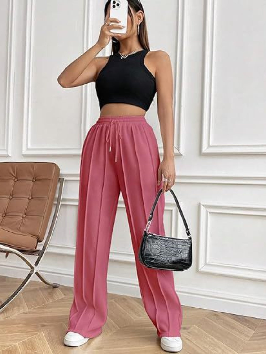 Drawstring Wide Leg Pants with Pockets - The Goddess Galleries