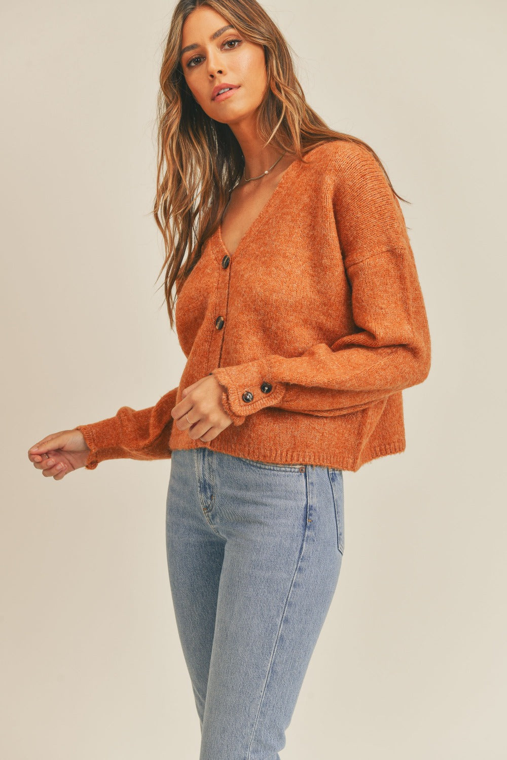 MABLE Long Sleeve Button Down Sweater Cardigan - The Goddess Galleries