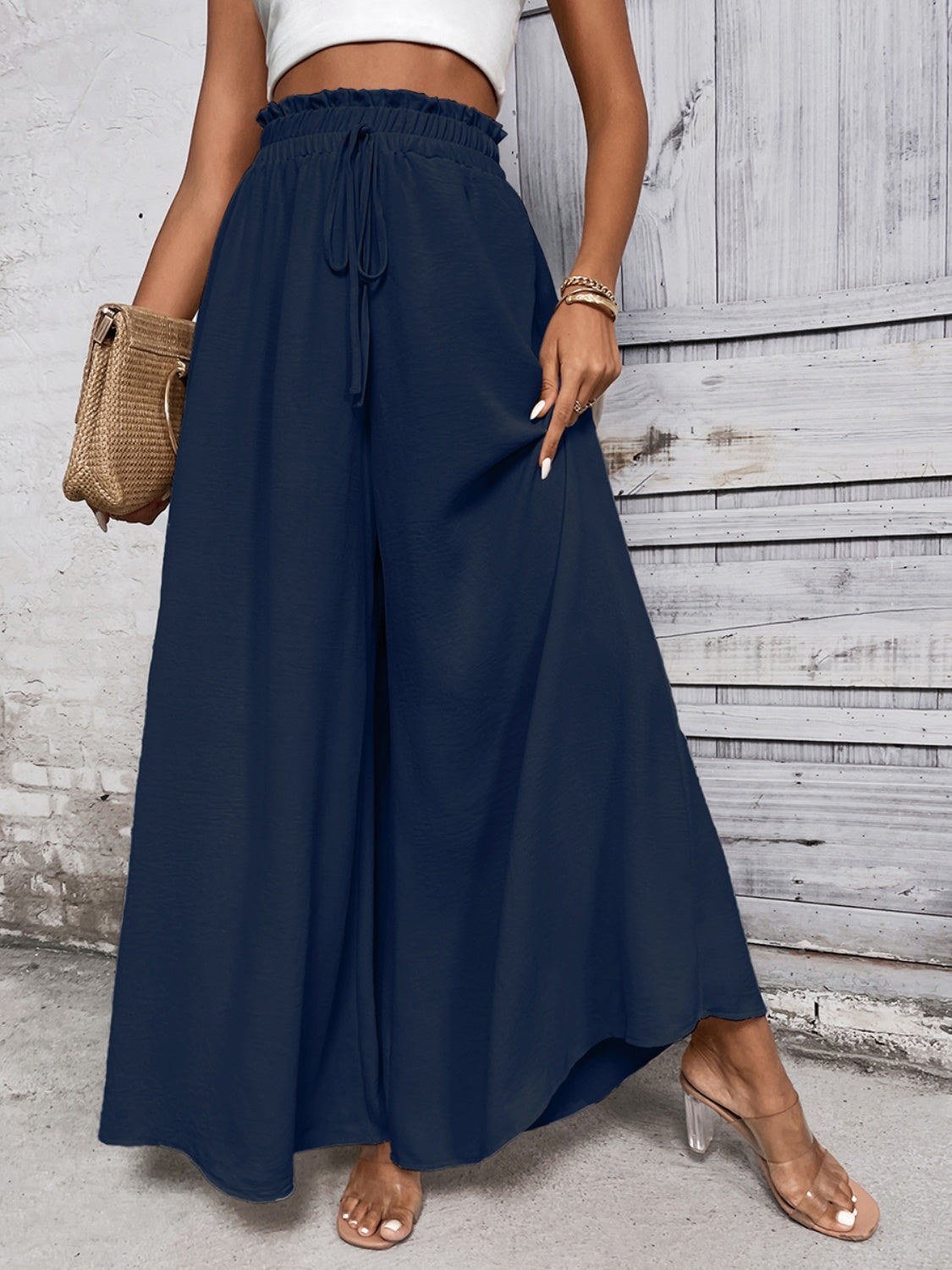Honey Tied High Waist Wide Leg Pants - The Goddess Galleries