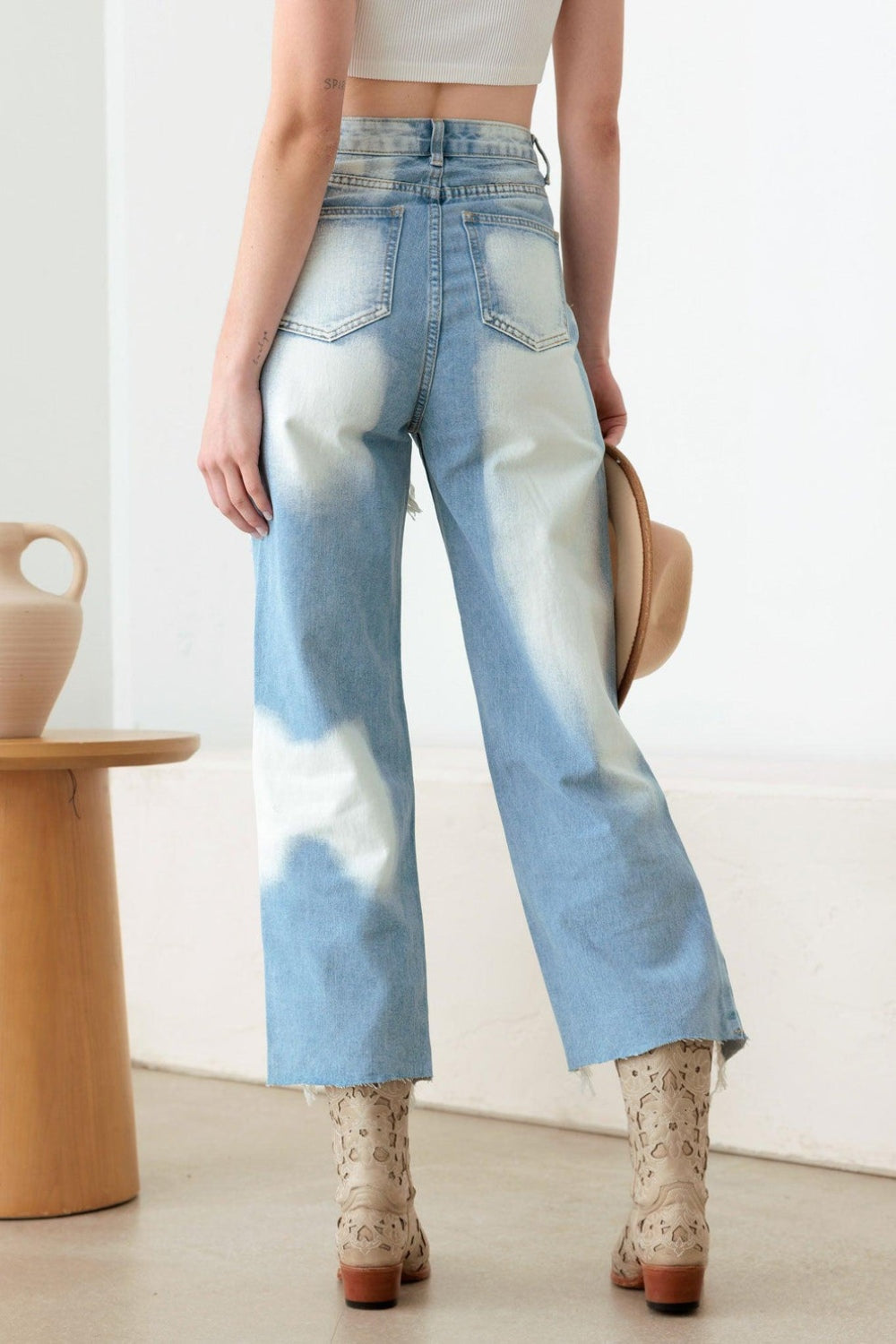 Litz La Frayed Cut Distressed Jeans - The Goddess Galleries