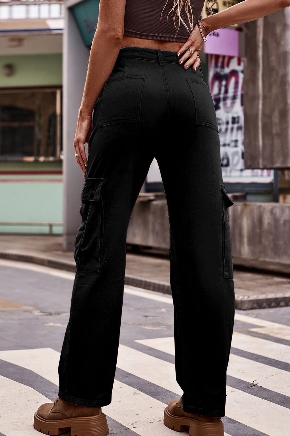 Buttoned Loose Fit Jeans with Pockets - The Goddess Galleries